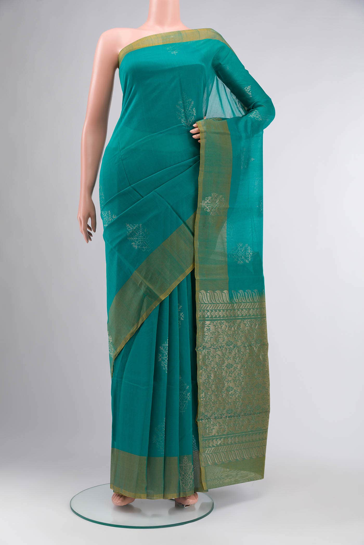 Green Silk Cotton Saree