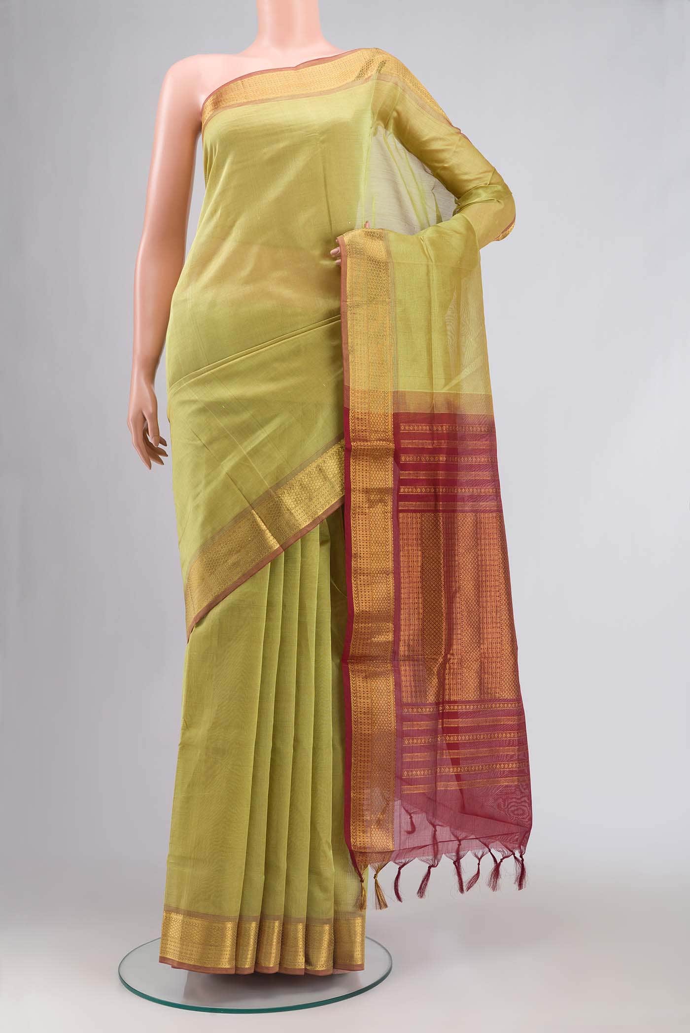 Green Silk Cotton Saree