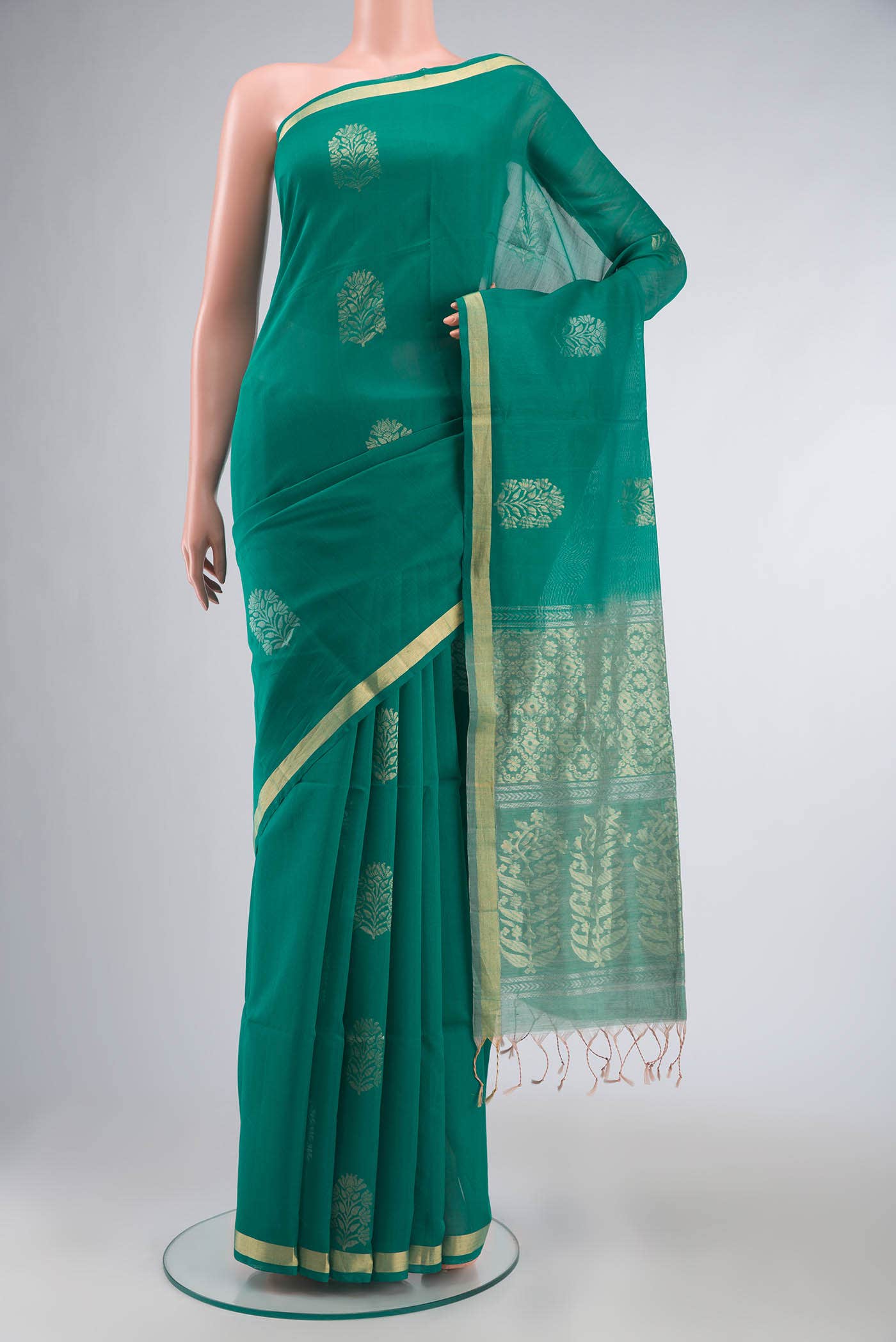 Green Silk Cotton Saree