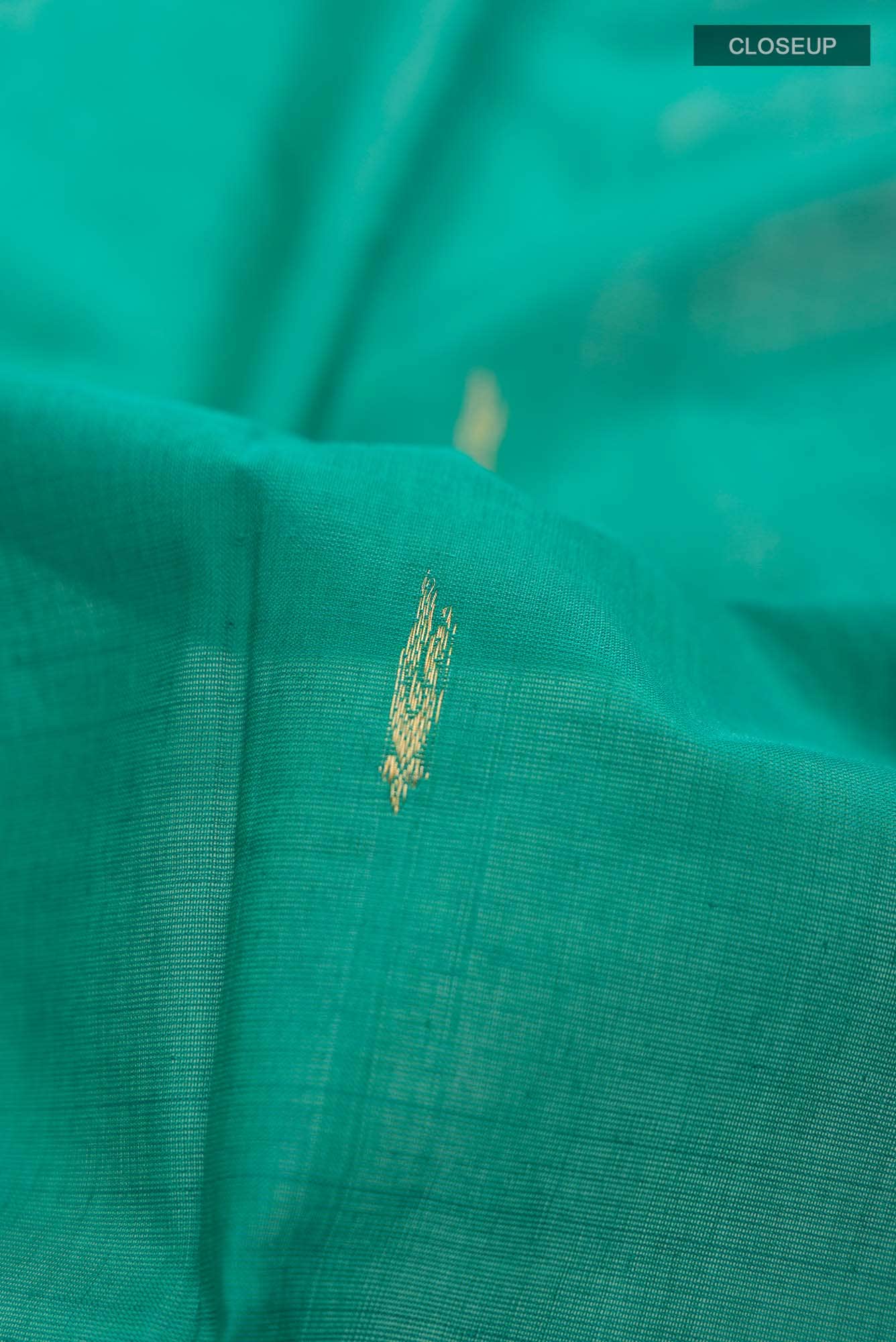 Green Silk Cotton Saree - Image 2