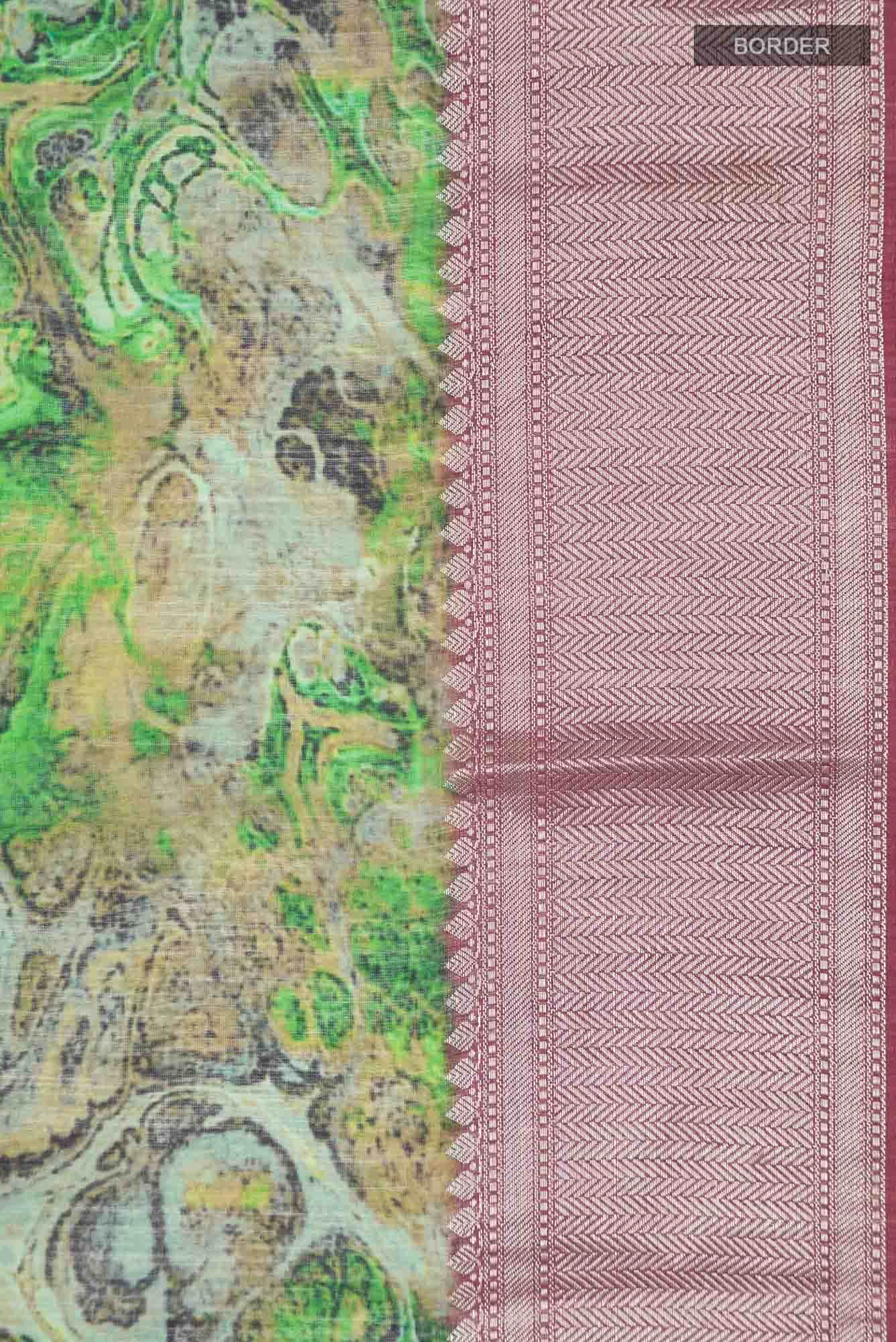 Green Silk Cotton Saree - Image 4