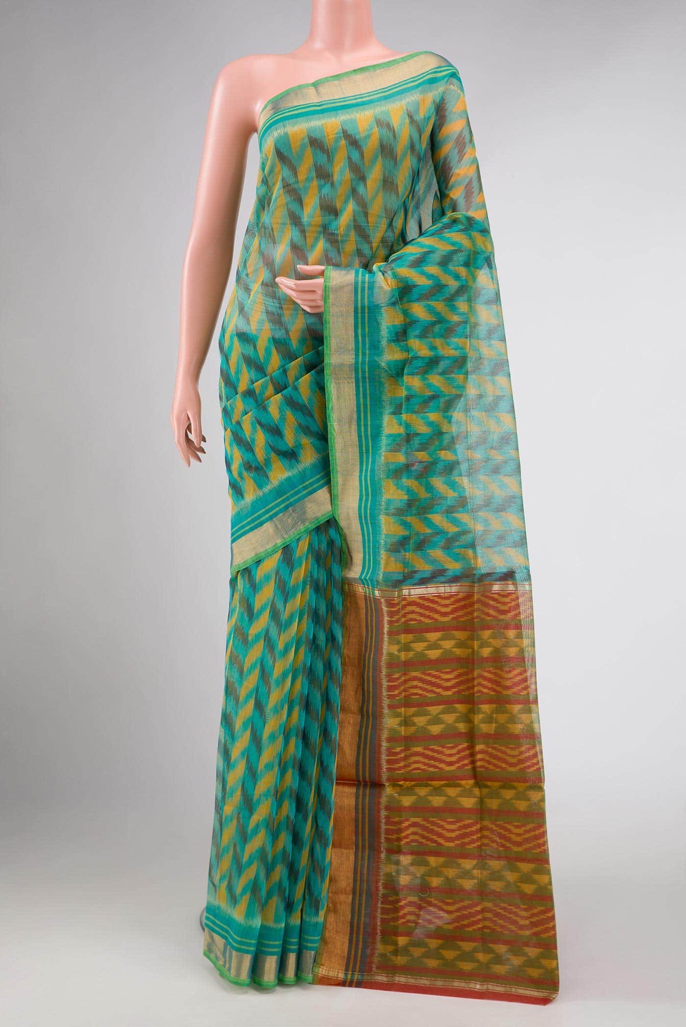 Green Silk Cotton Saree