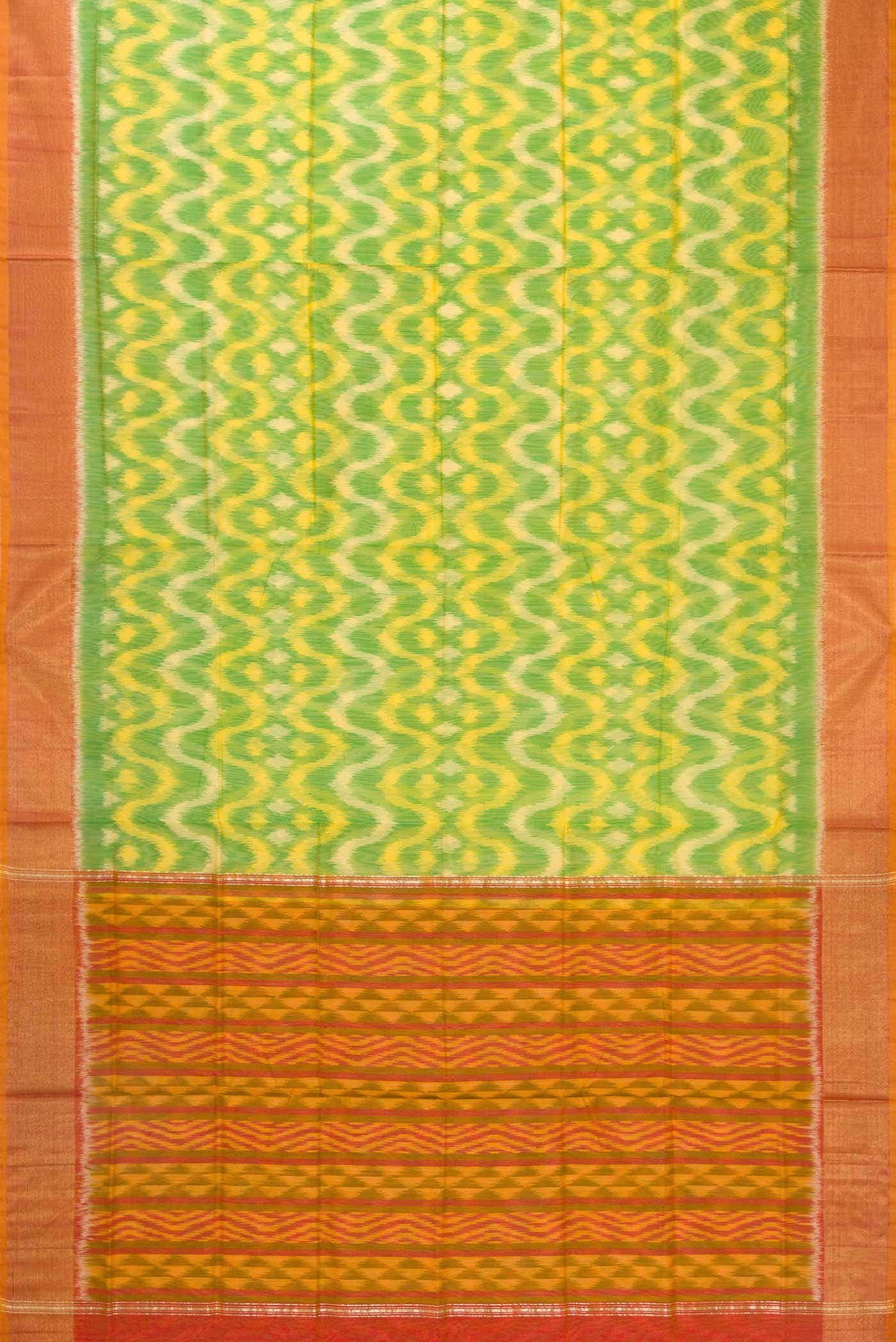 Green Silk Cotton Saree - Image 2