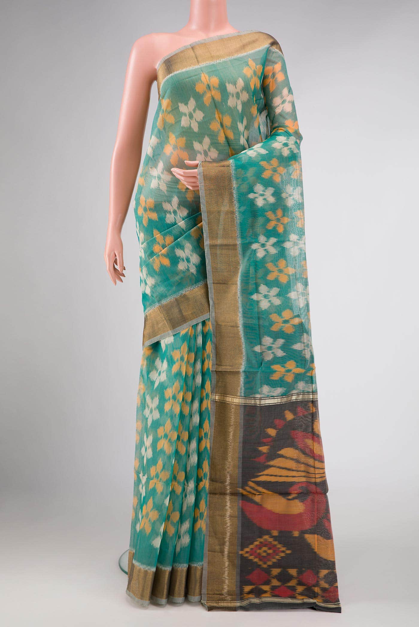 Green Silk Cotton Saree