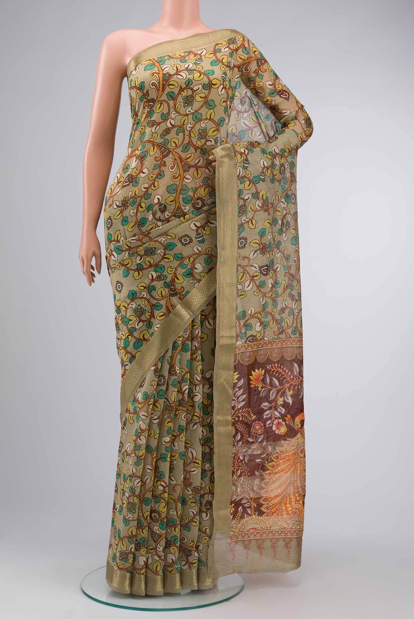 Green Silk Cotton Saree