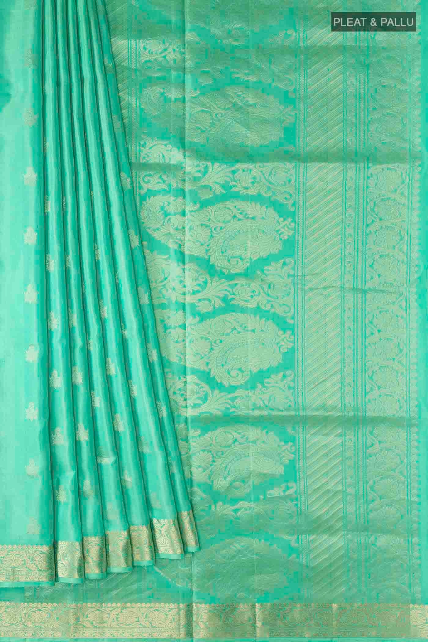Green Soft Silk Saree - Image 4