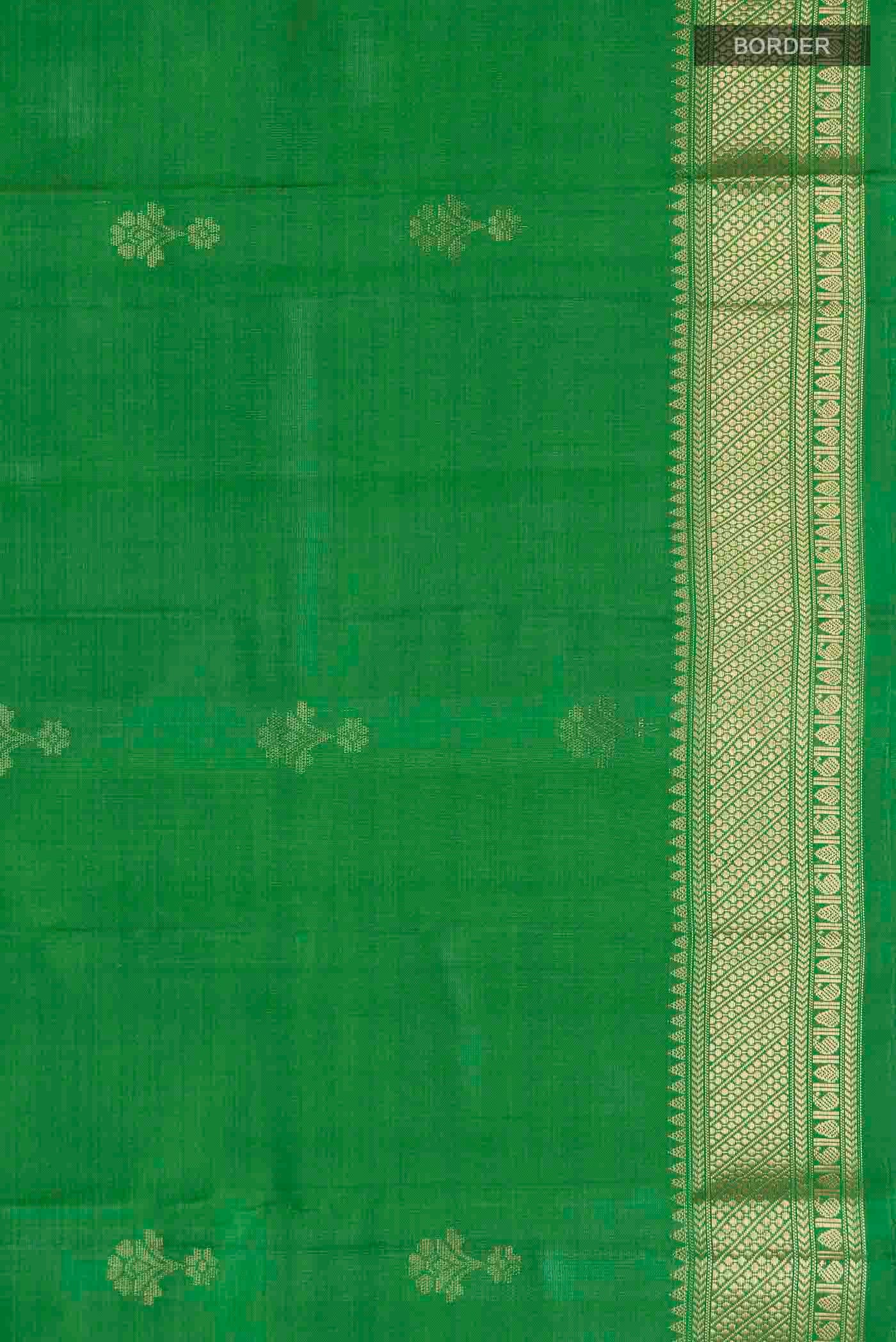 Green Soft Silk Saree - Image 3