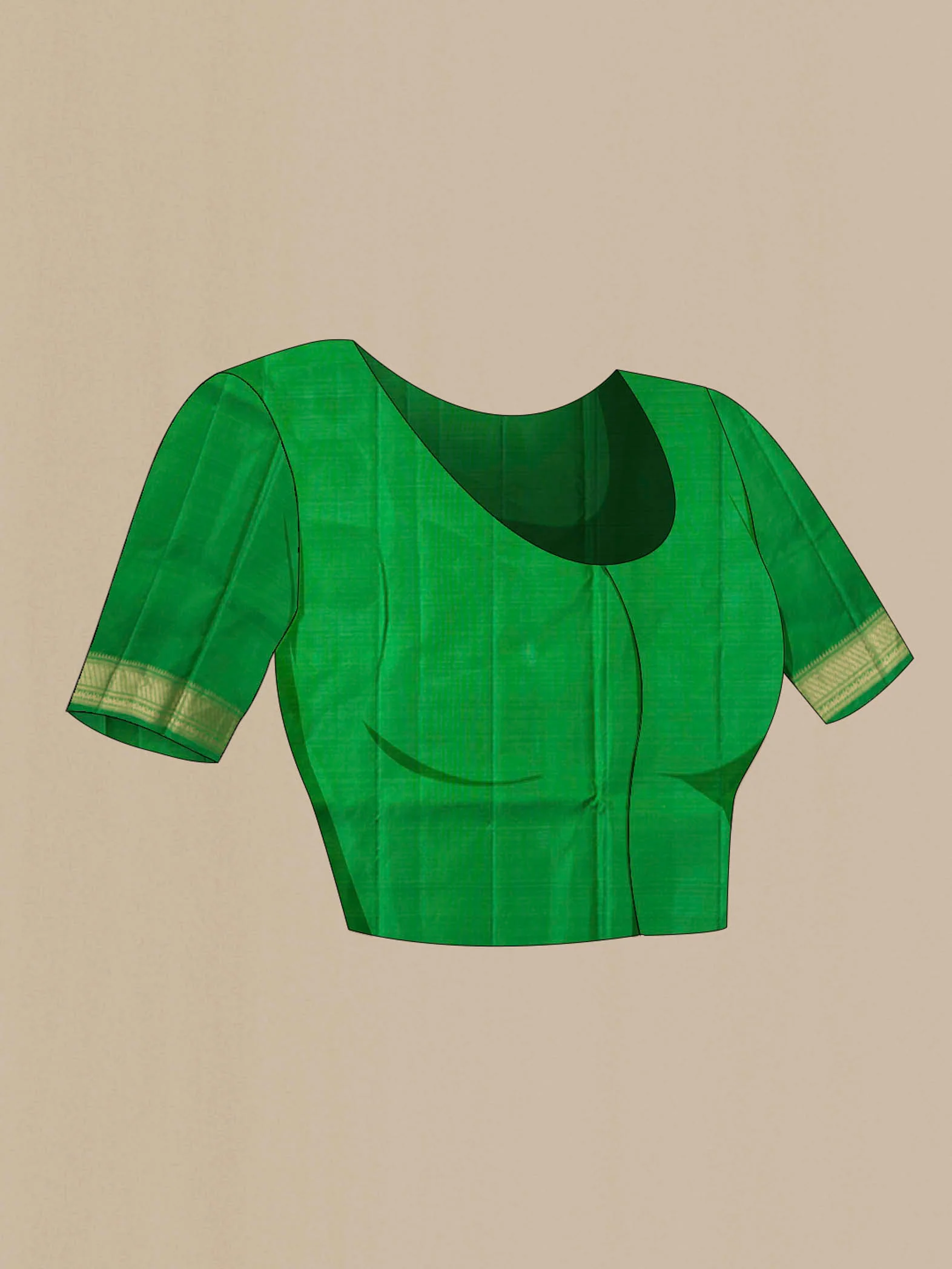 Green Soft Silk Saree - Image 4