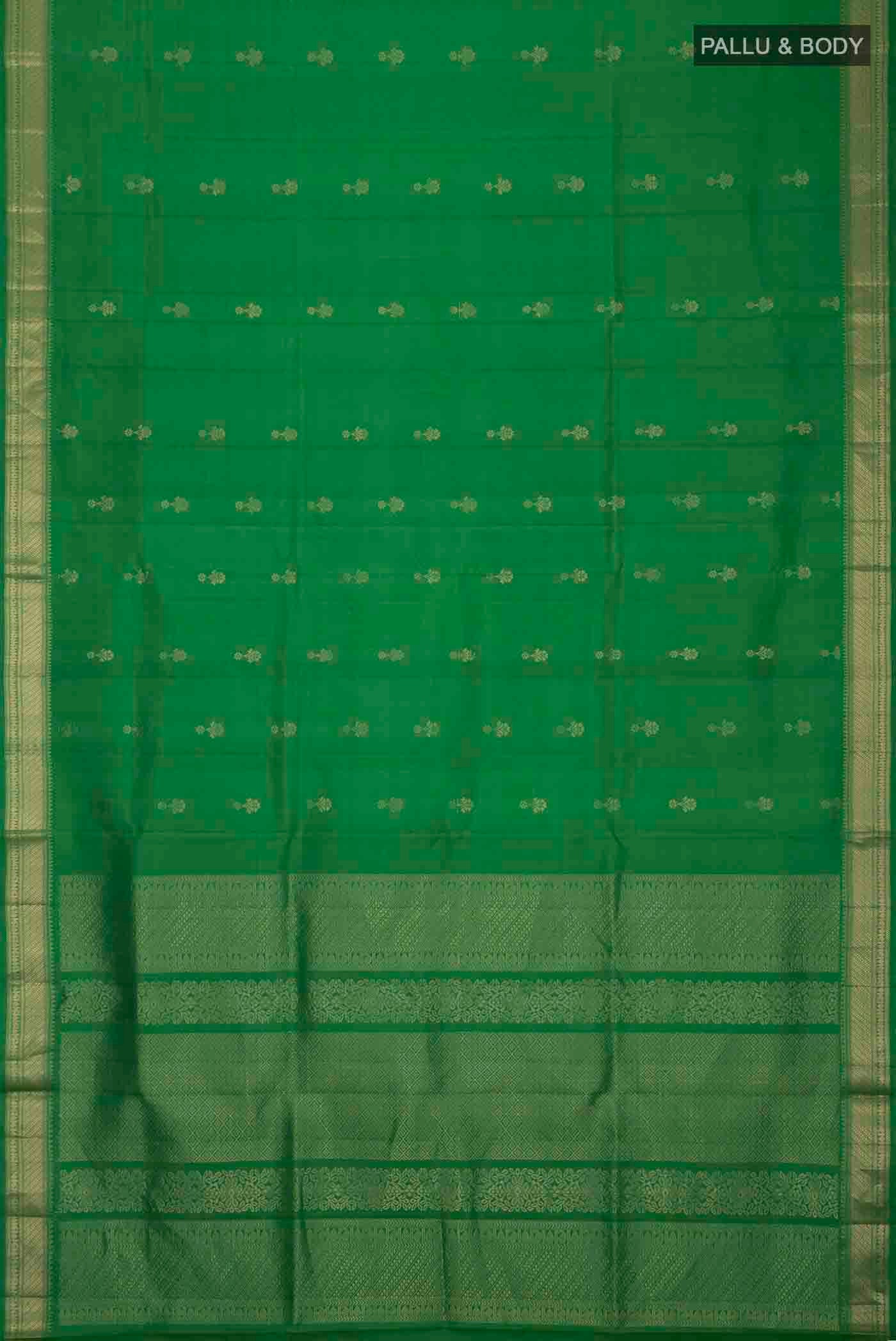 Green Soft Silk Saree - Image 5