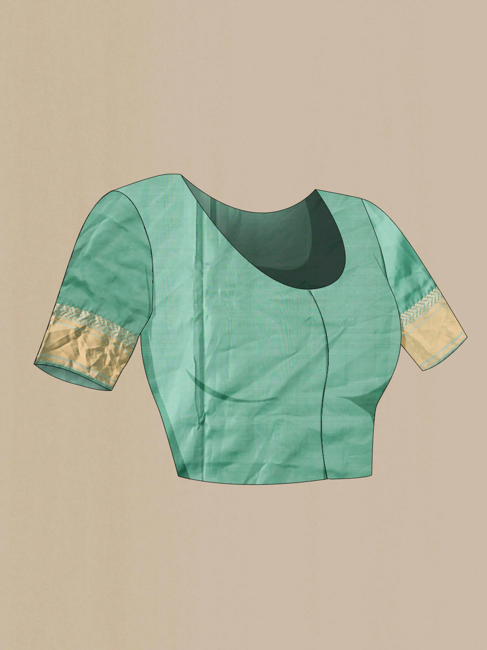 Green Soft Silk Saree - Image 4