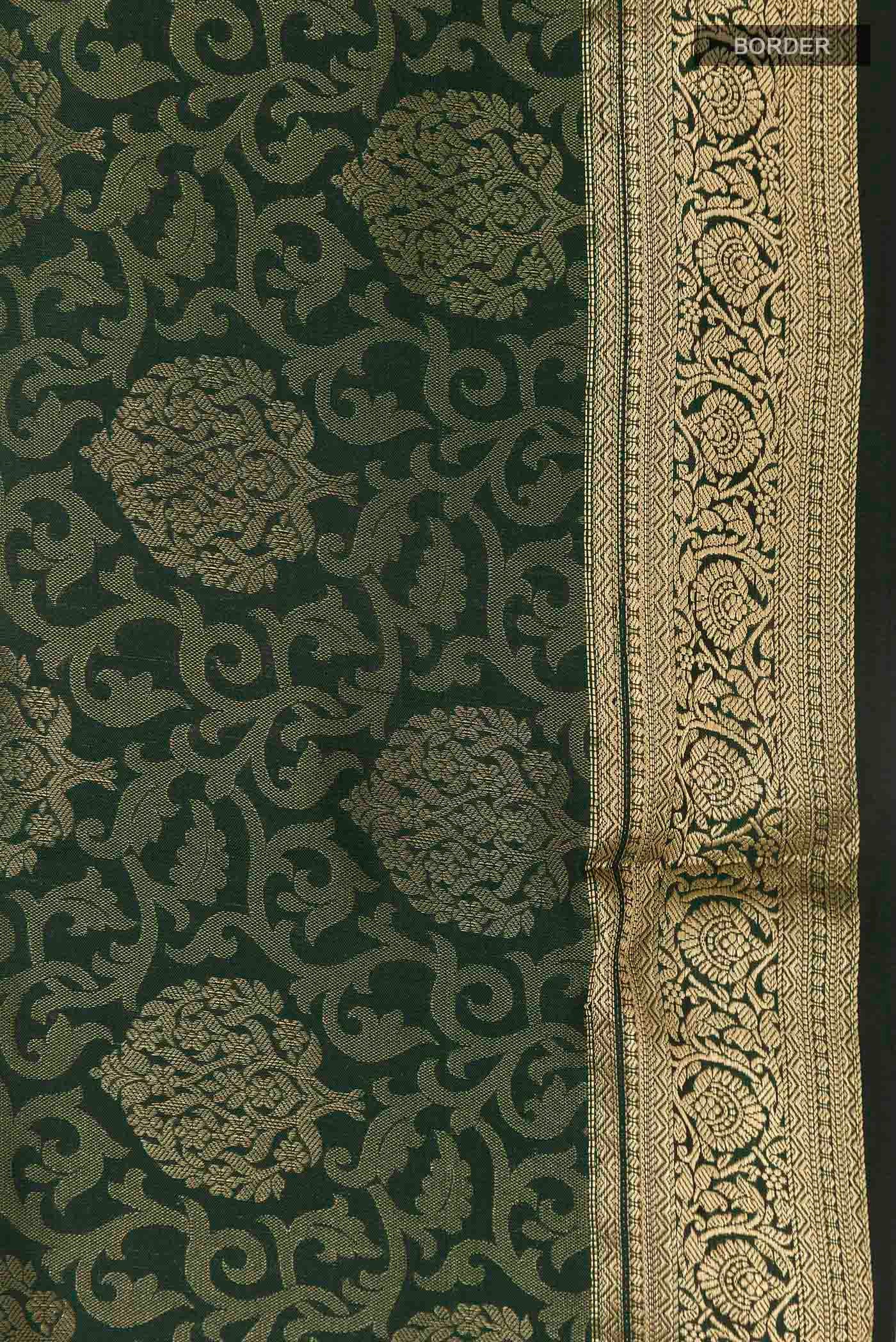 Green Soft Silk Saree - Image 3