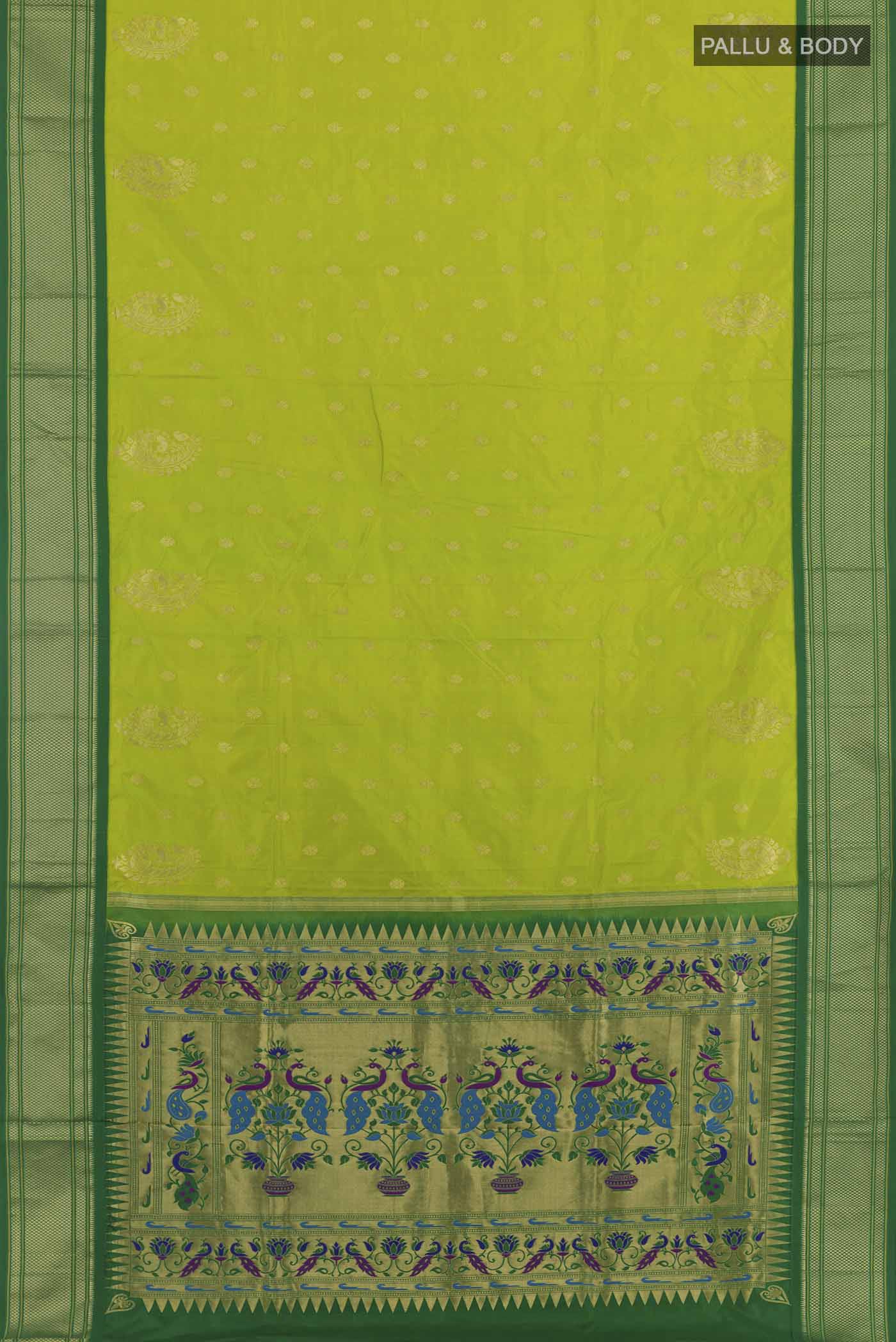 Green Paithani Silk Saree - Image 3