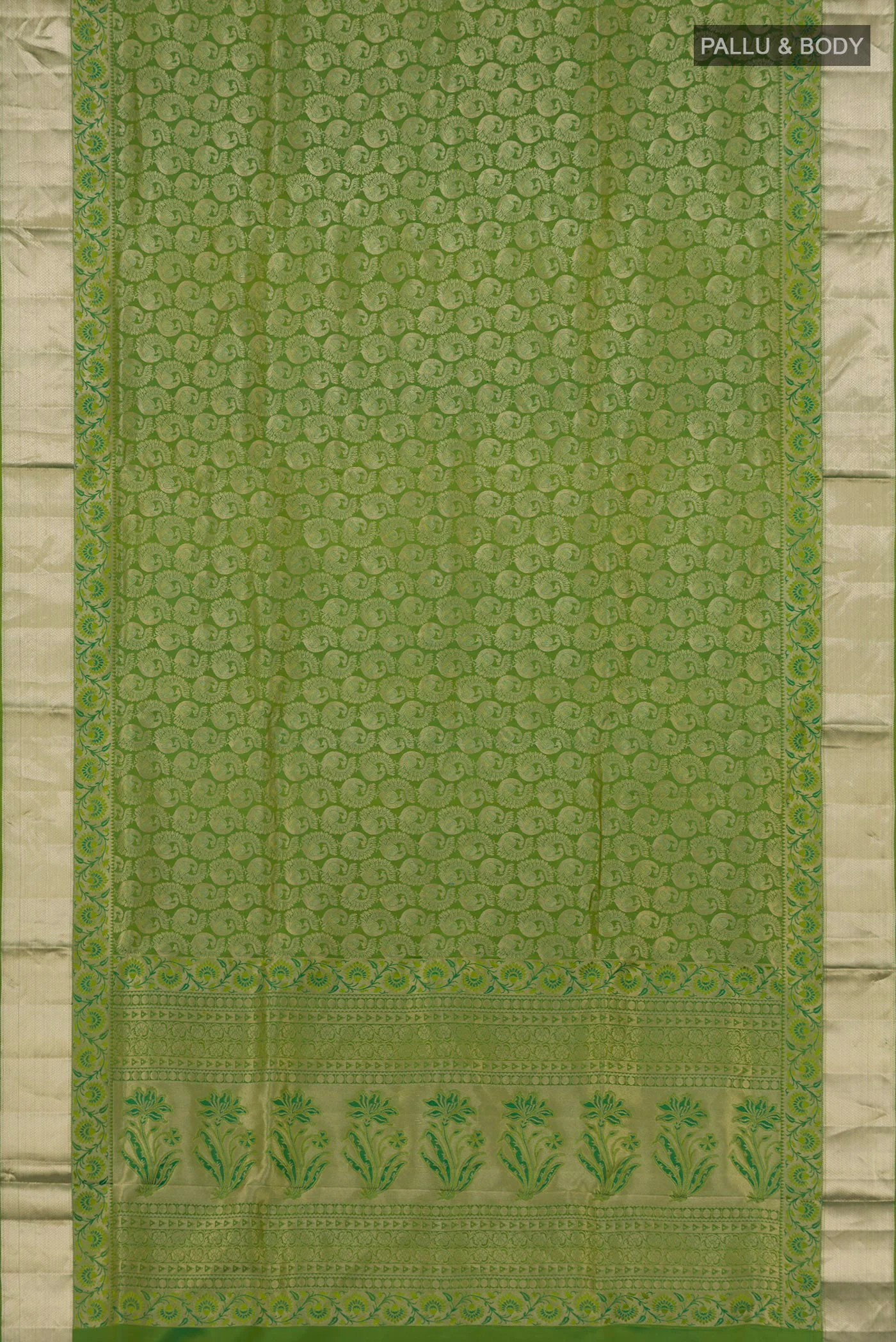 Green Soft Silk Saree - Image 5