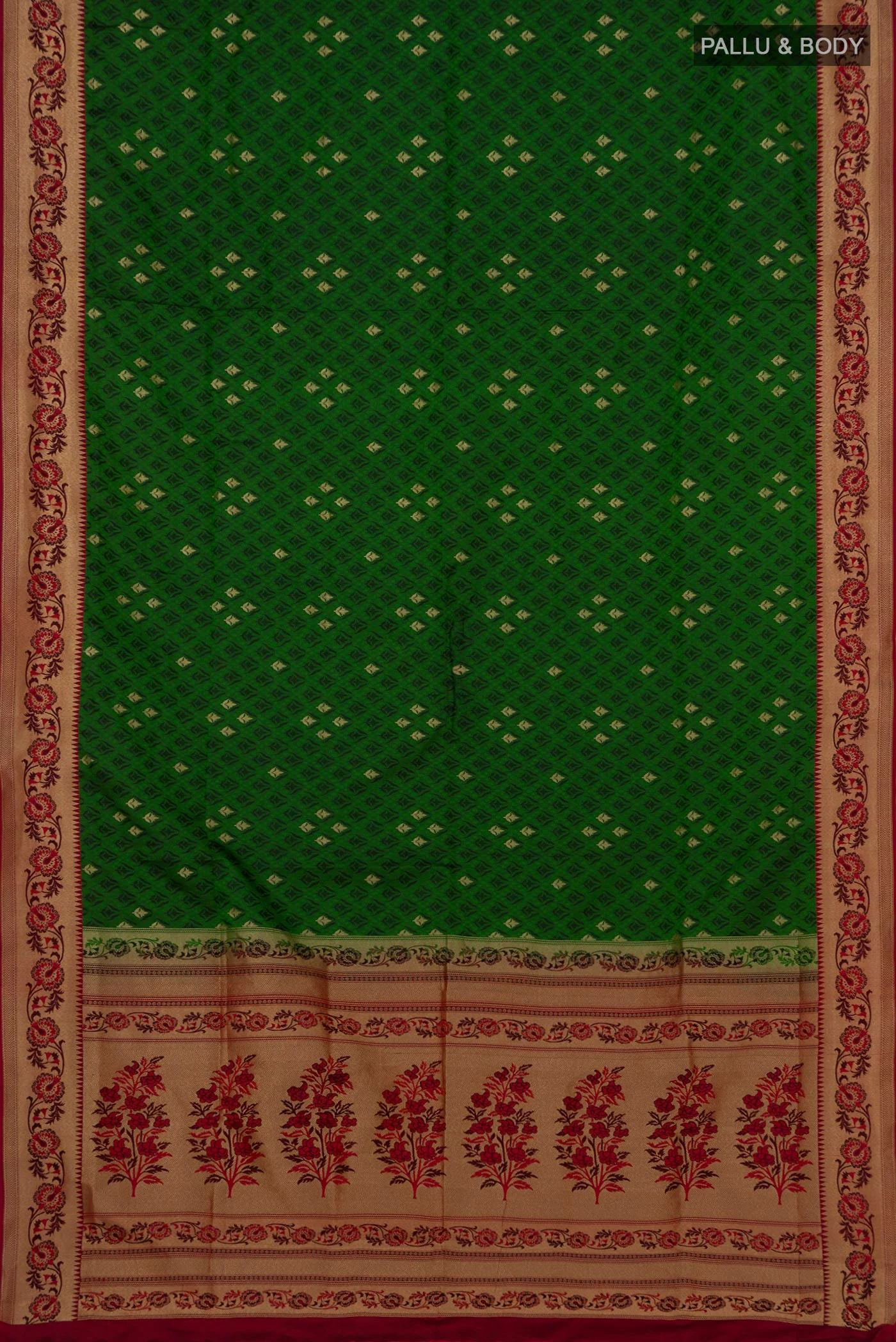 Green Soft Silk Saree - Image 5