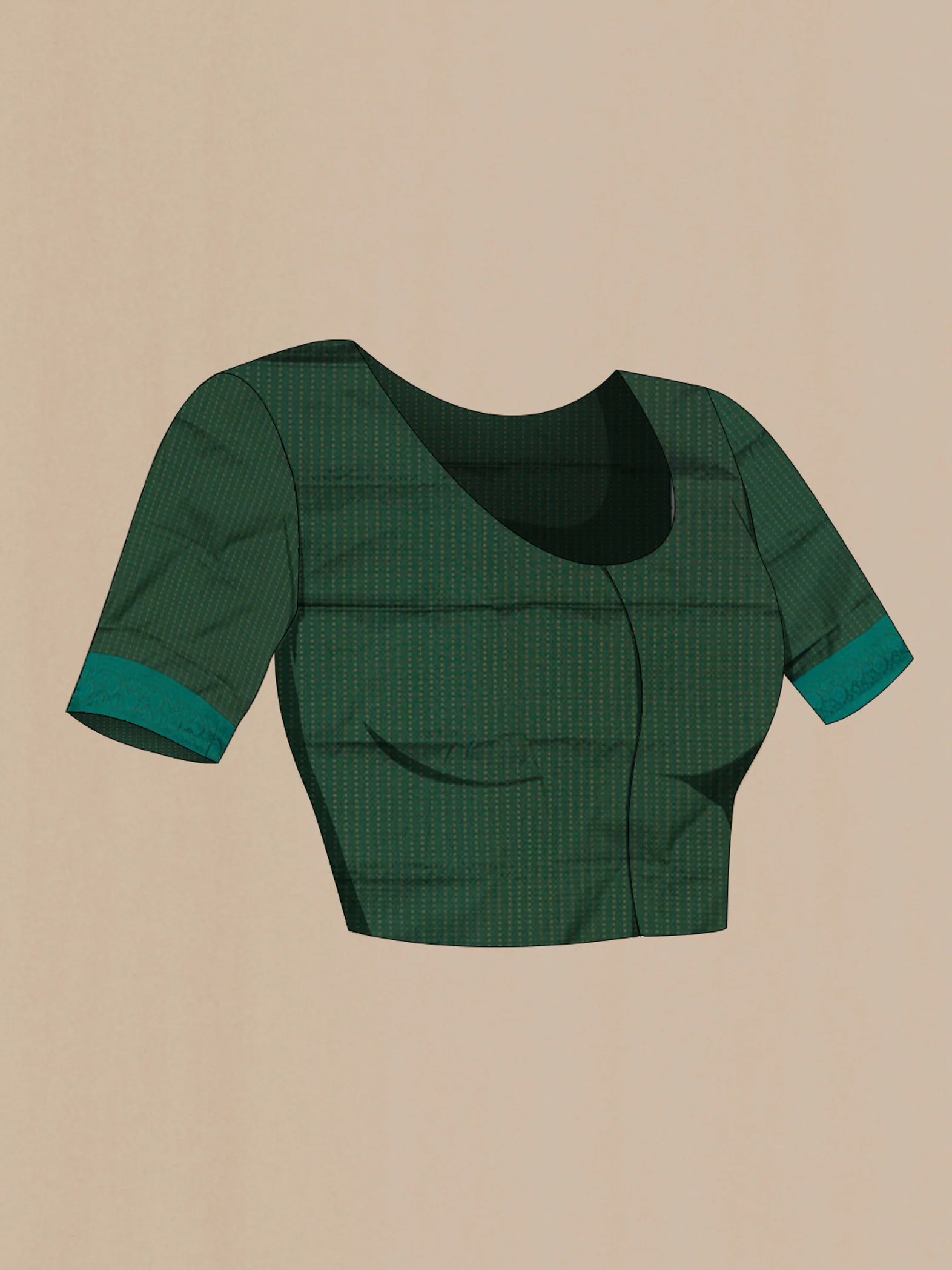 Bottle Green Soft Silk Saree - Image 4