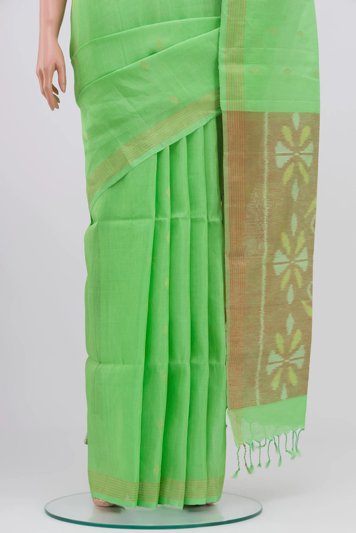 Green Soft Silk Saree - Image 3