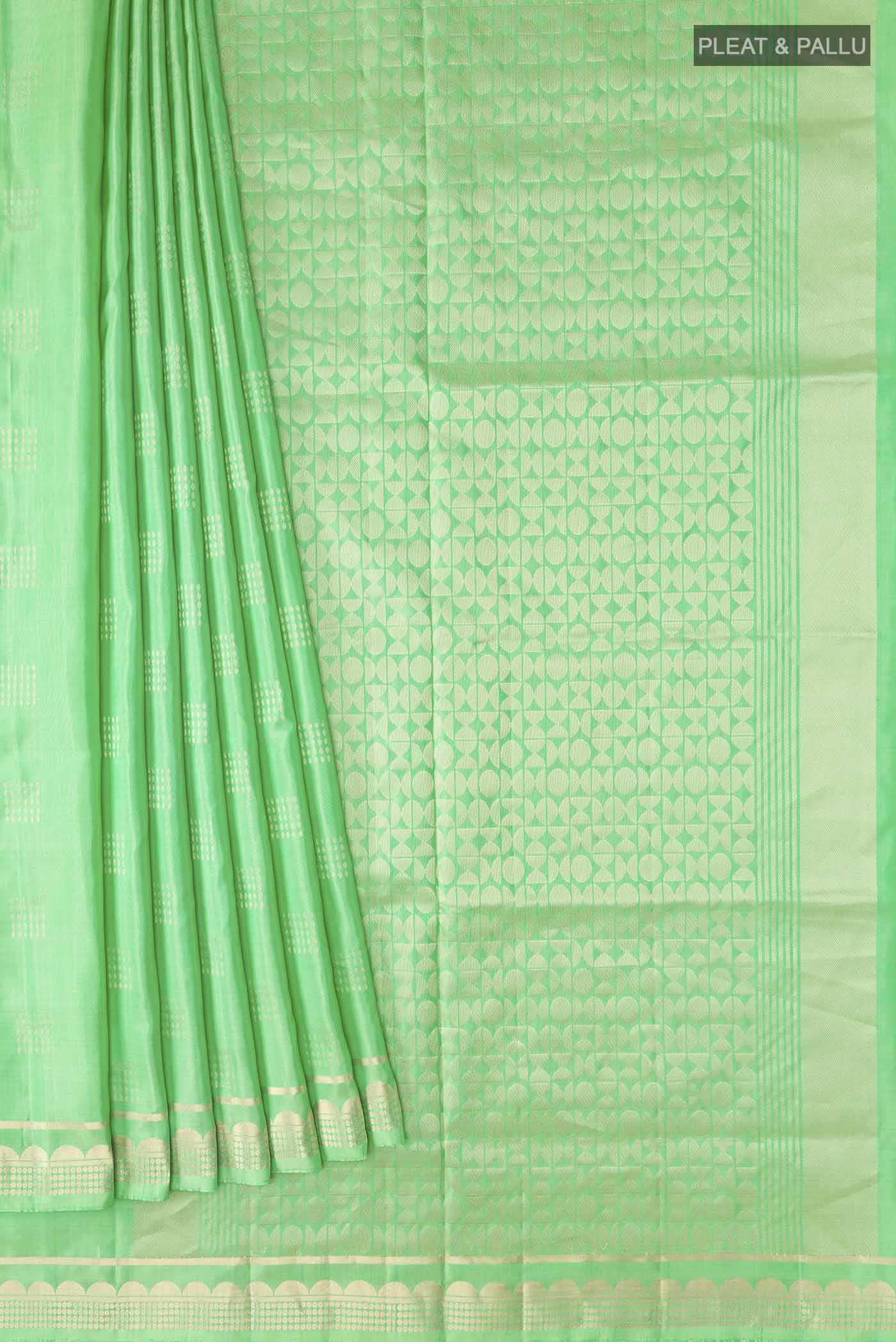 Green Soft Silk Saree - Image 4