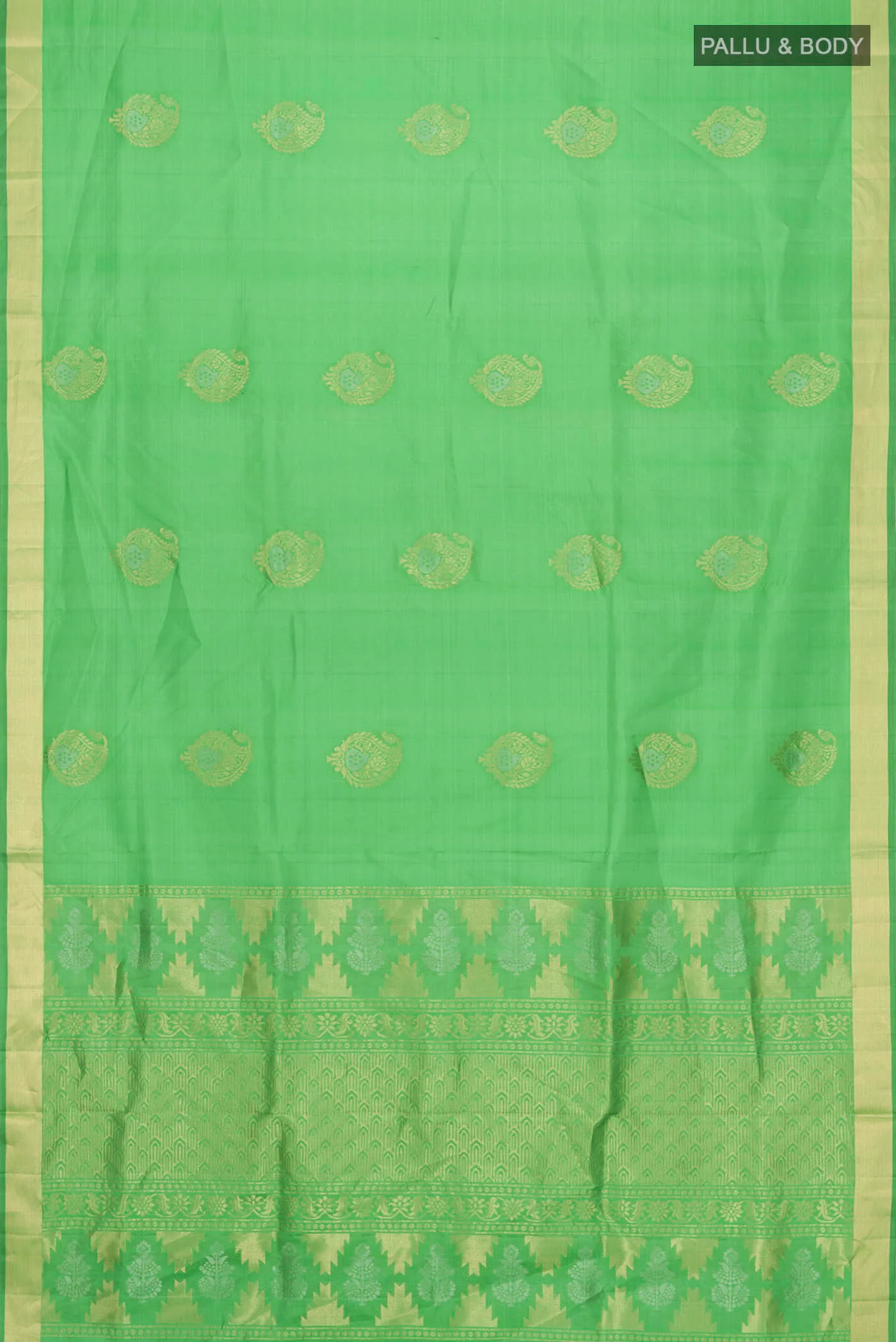 Green Soft Silk Saree - Image 5