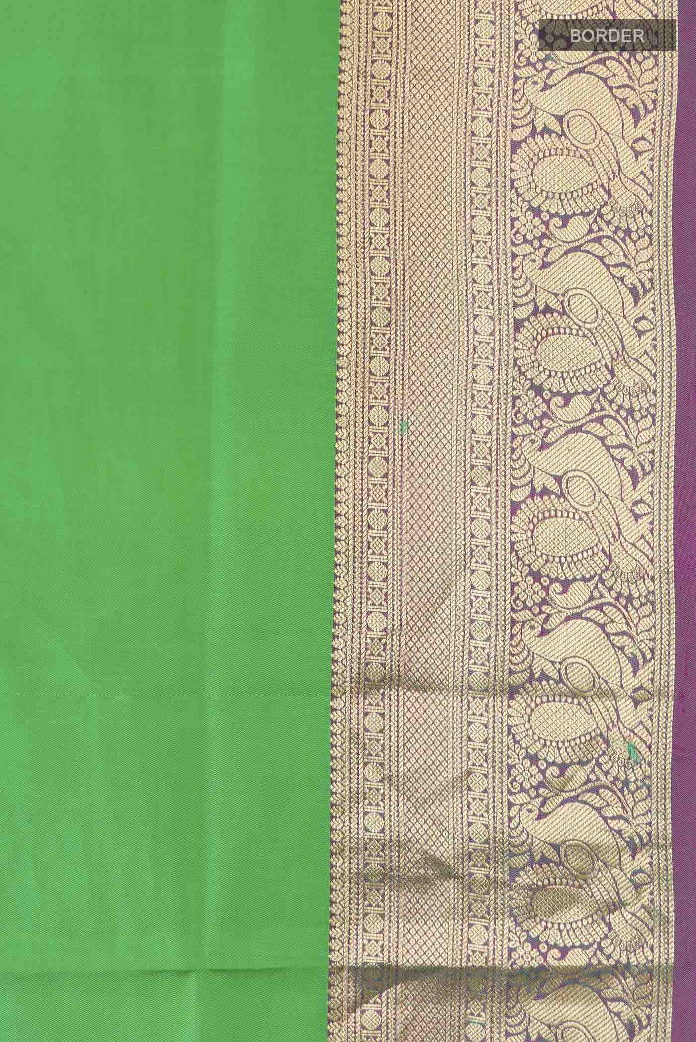 Green Soft Silk Saree - Image 3