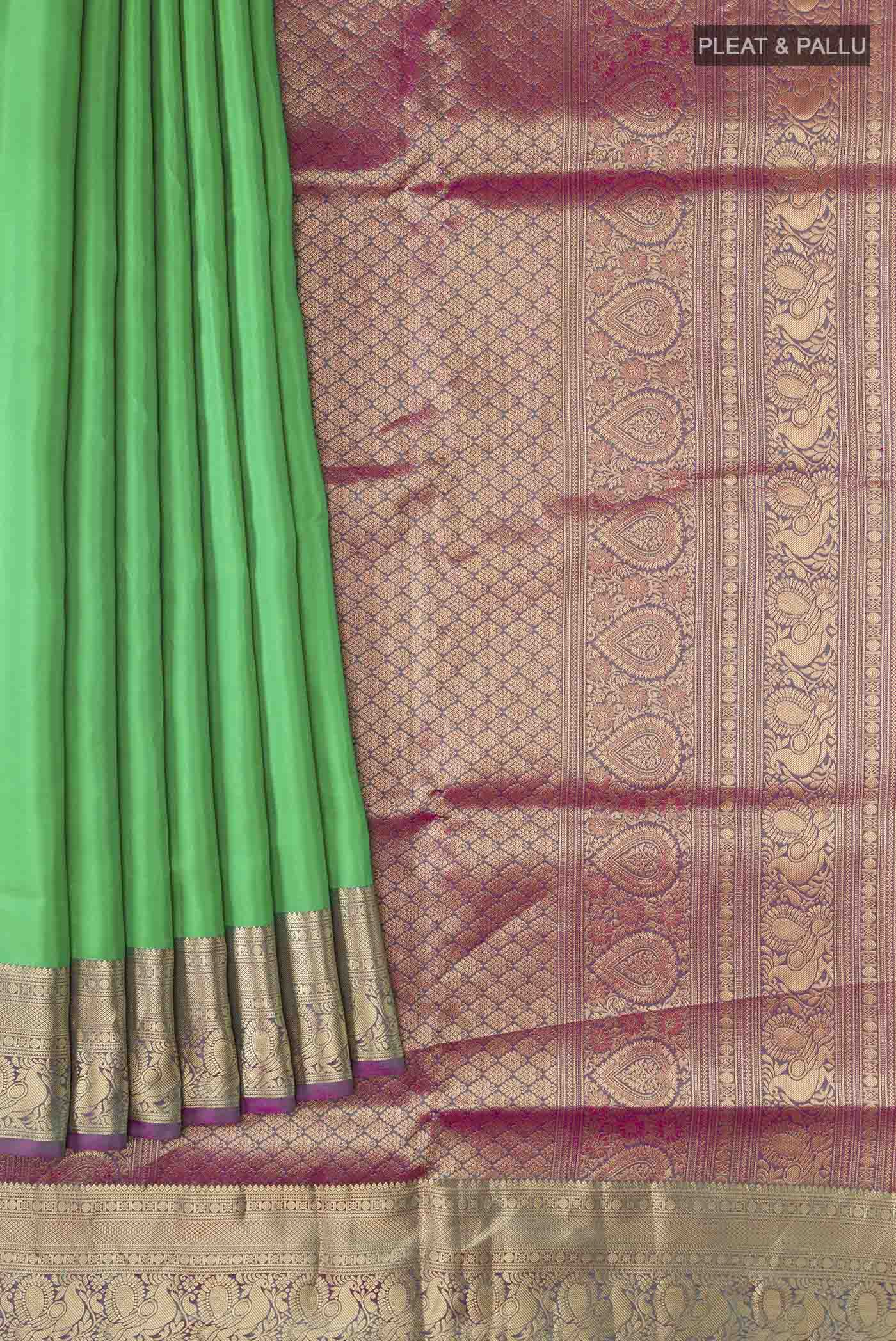 Green Soft Silk Saree - Image 4