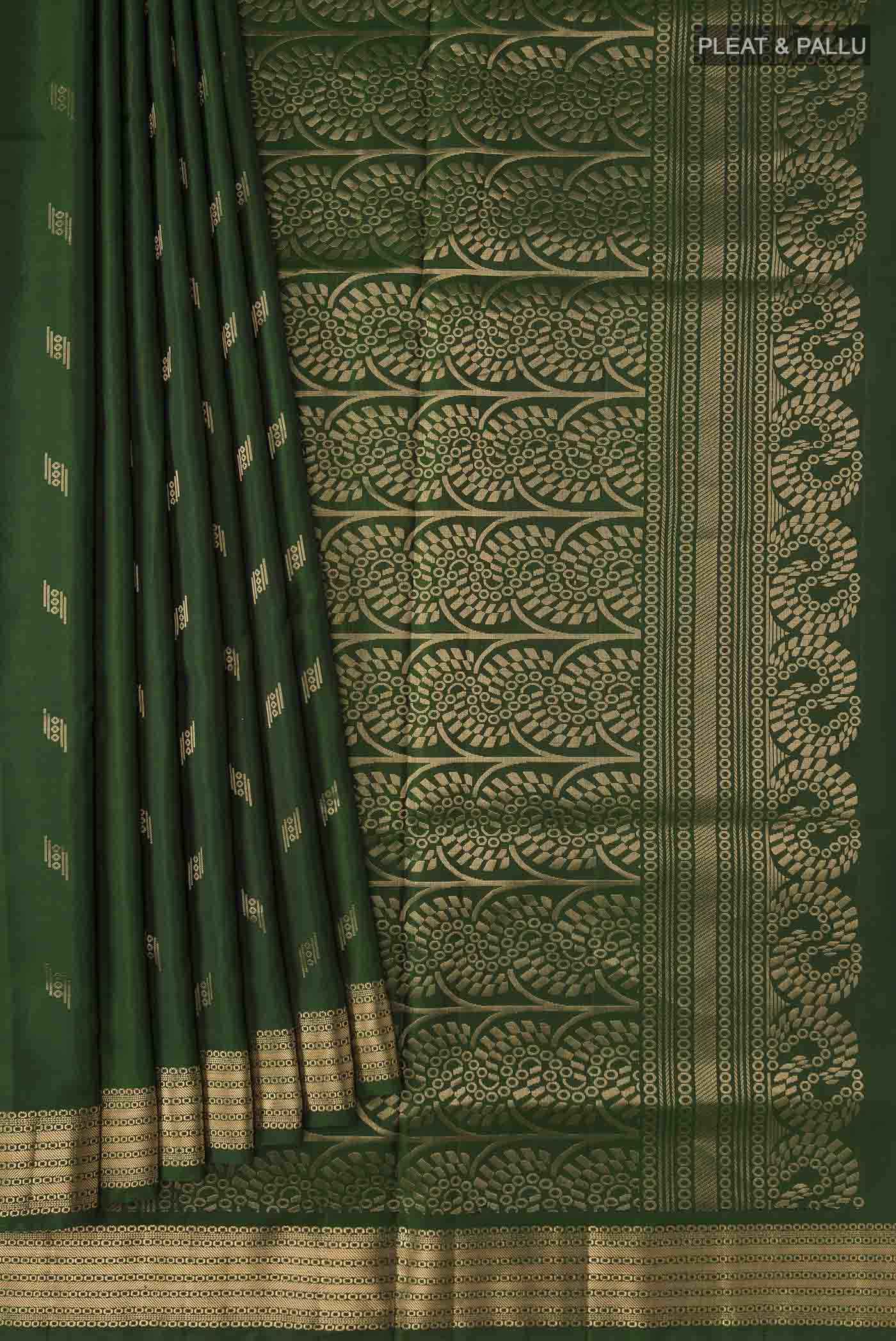 Green Soft Silk Saree - Image 4