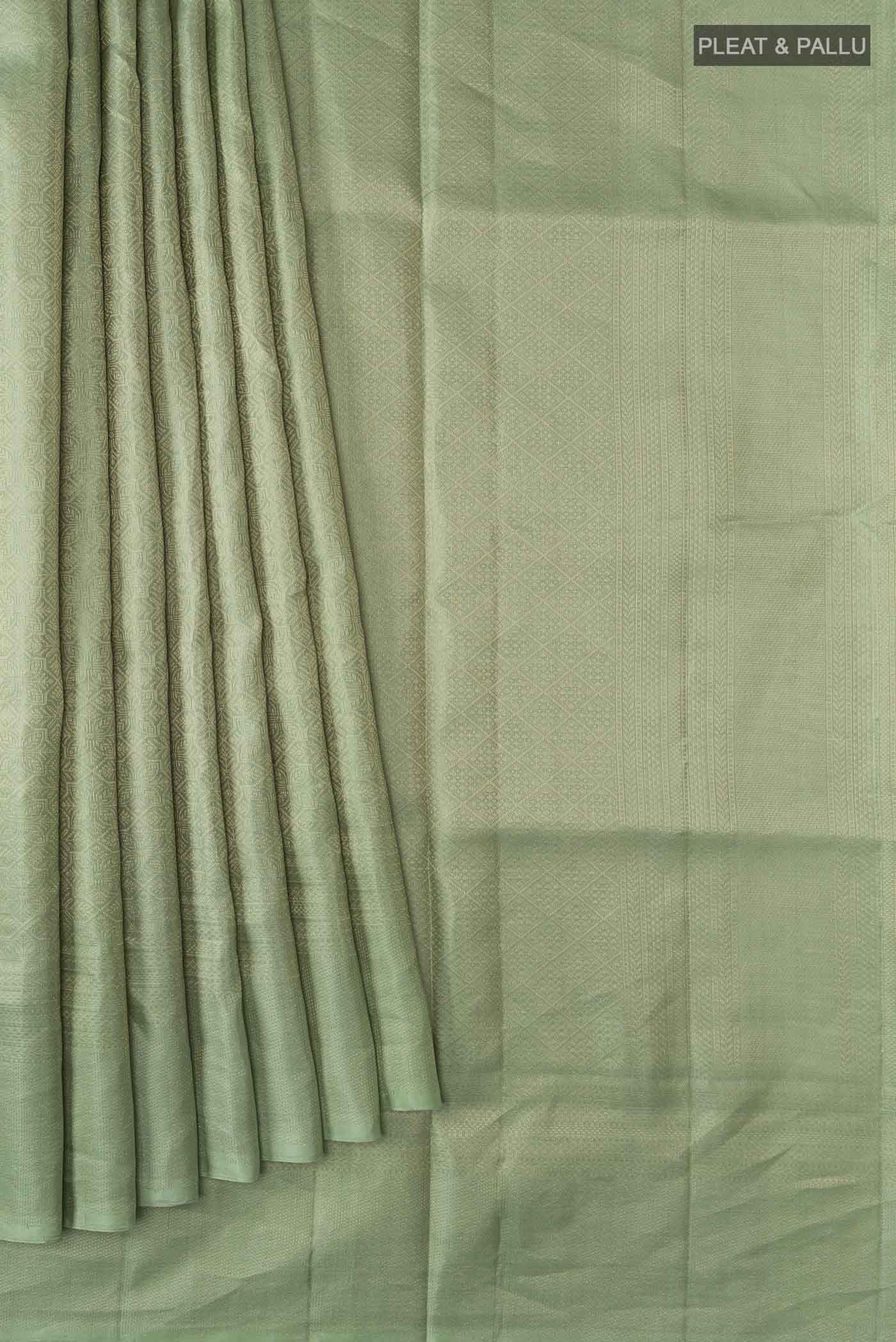 Green Soft Silk Saree - Image 4