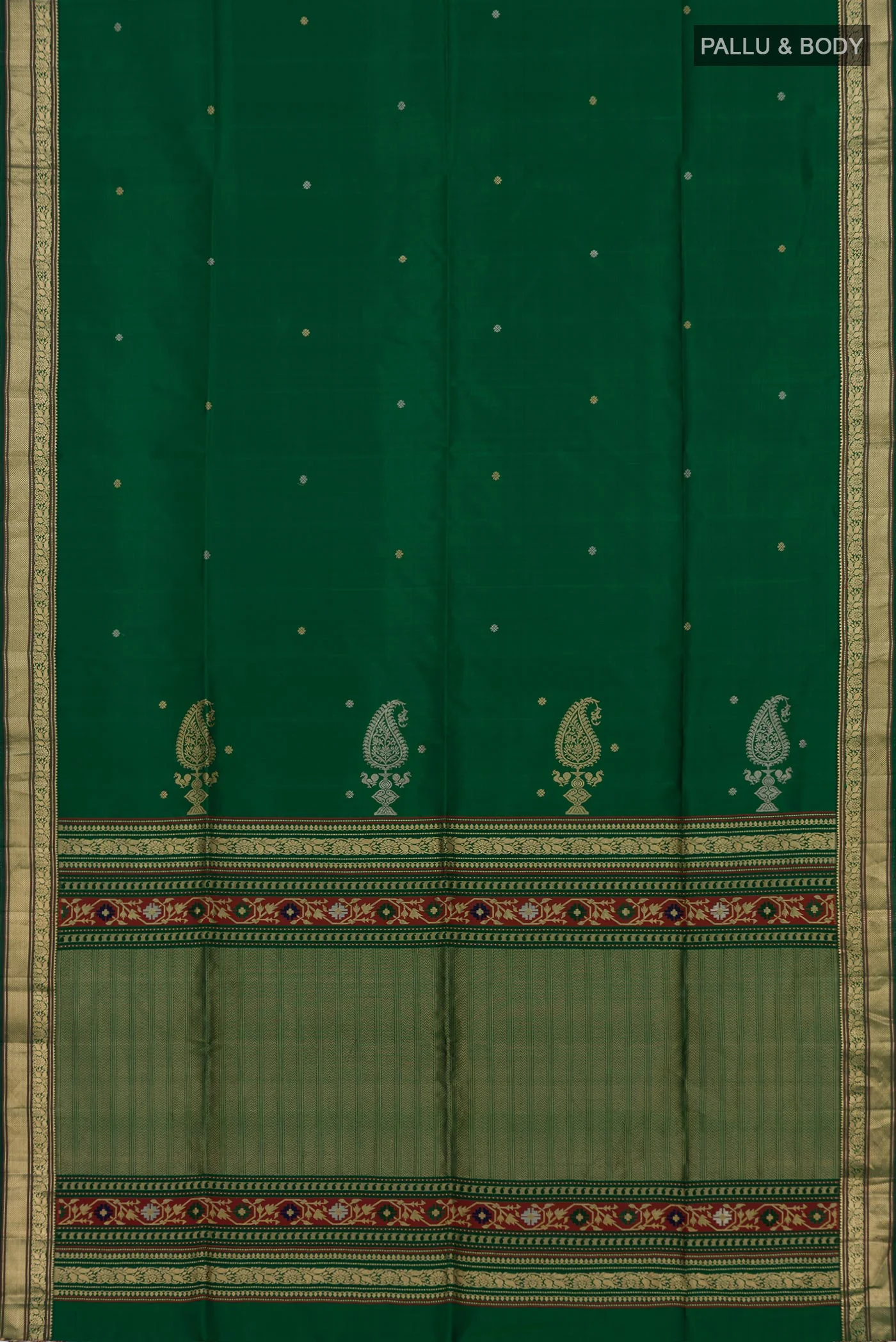 Green Soft Silk Saree - Image 5