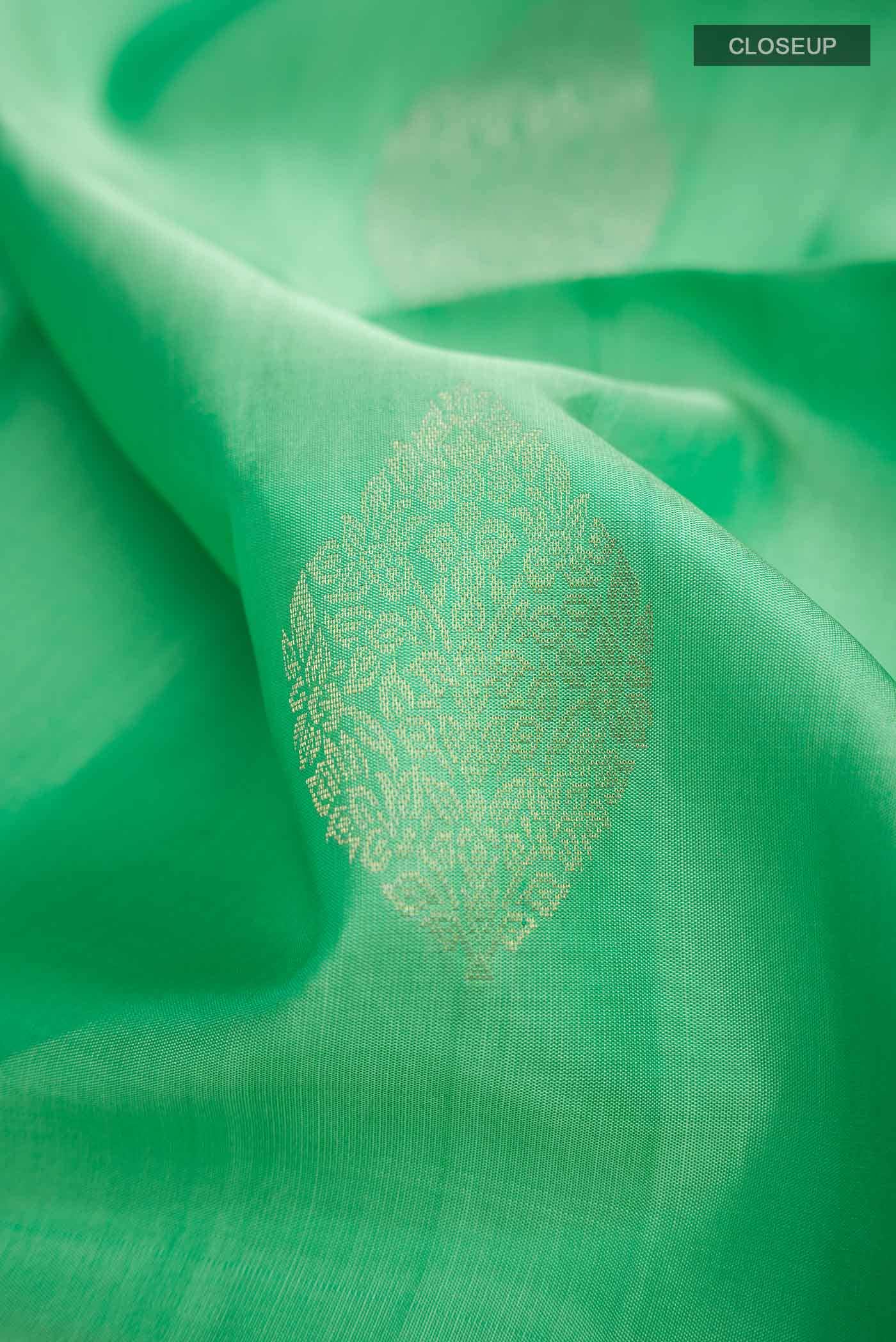 Green Soft Silk Saree - Image 2