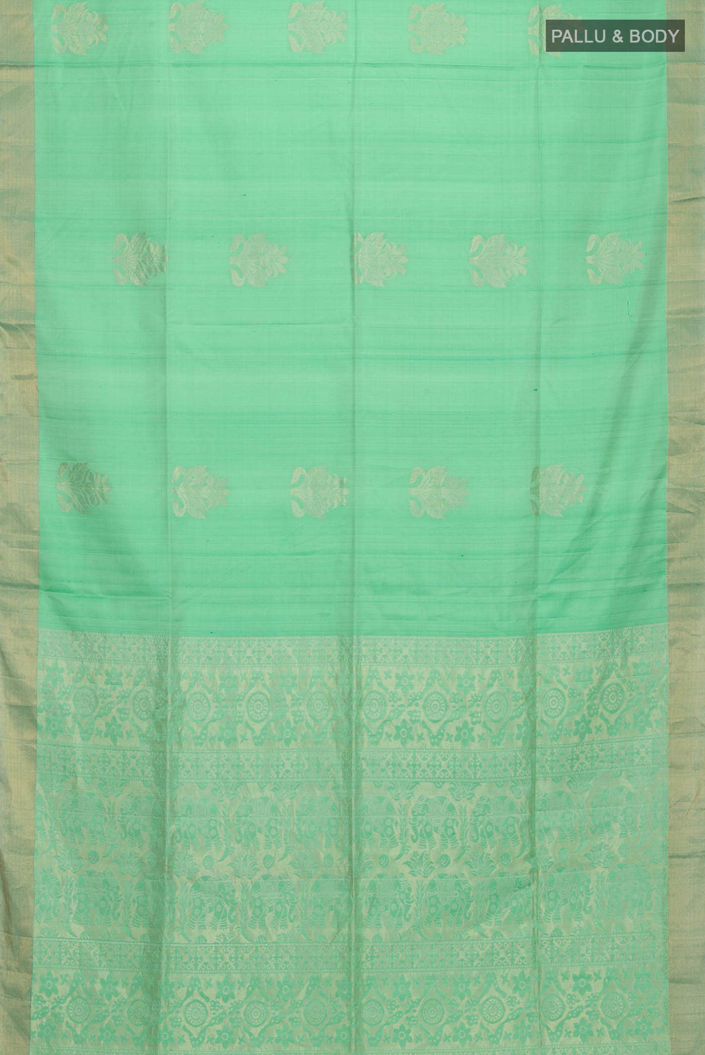 Green Soft Silk Saree - Image 3