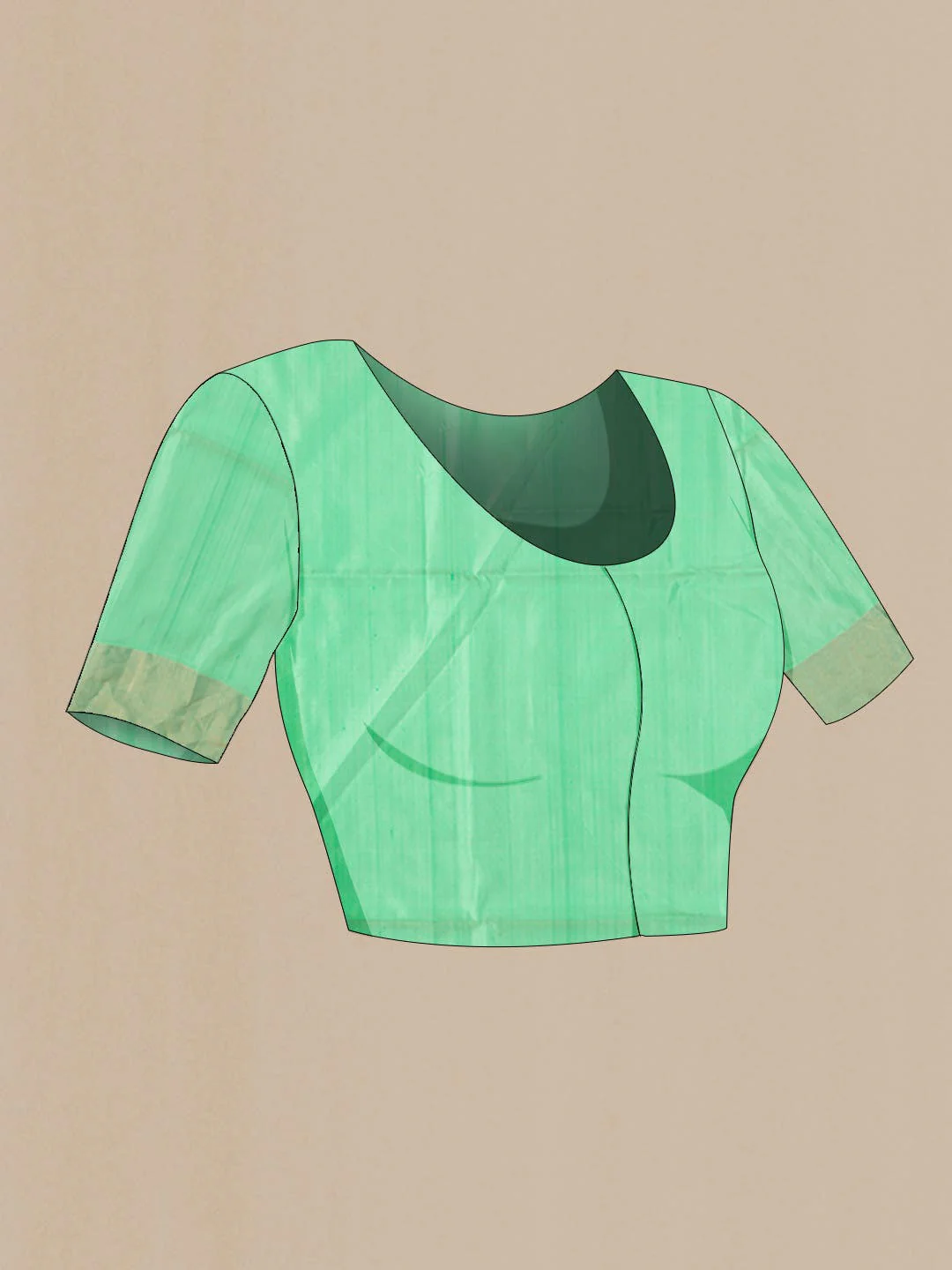 Green Soft Silk Saree - Image 5
