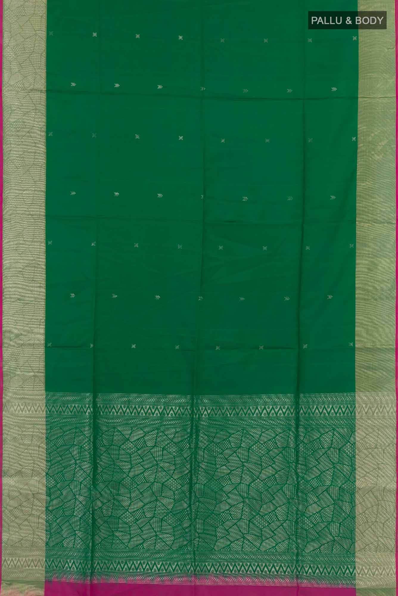 Green Soft Silk Saree - Image 4