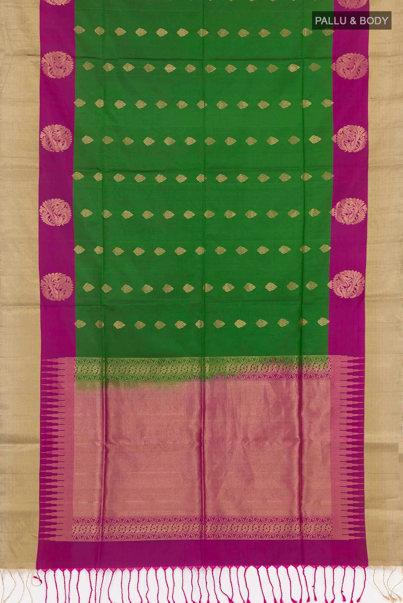 Green Soft Silk Saree - Image 3