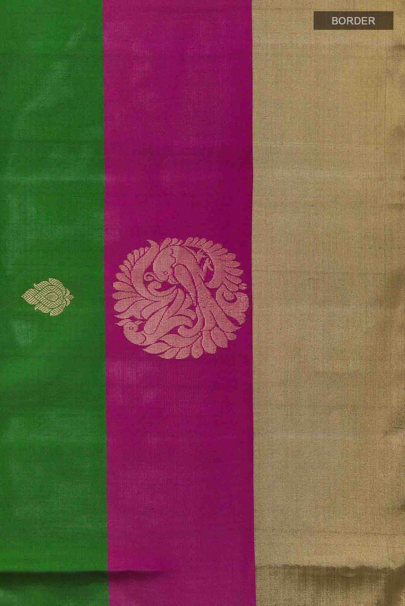 Green Soft Silk Saree - Image 4