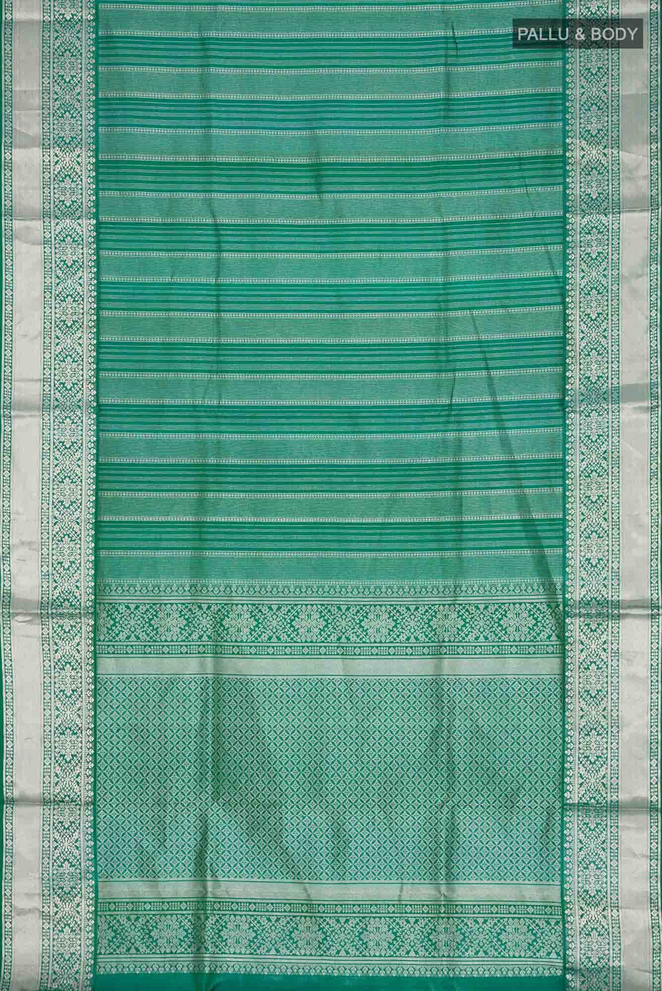 Green Soft Silk Saree - Image 4