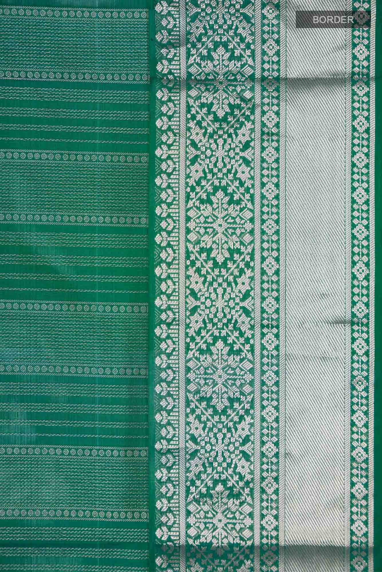 Green Soft Silk Saree - Image 5