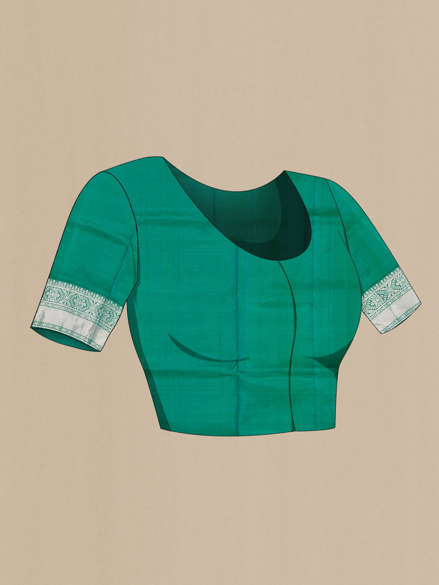 Green Soft Silk Saree - Image 6