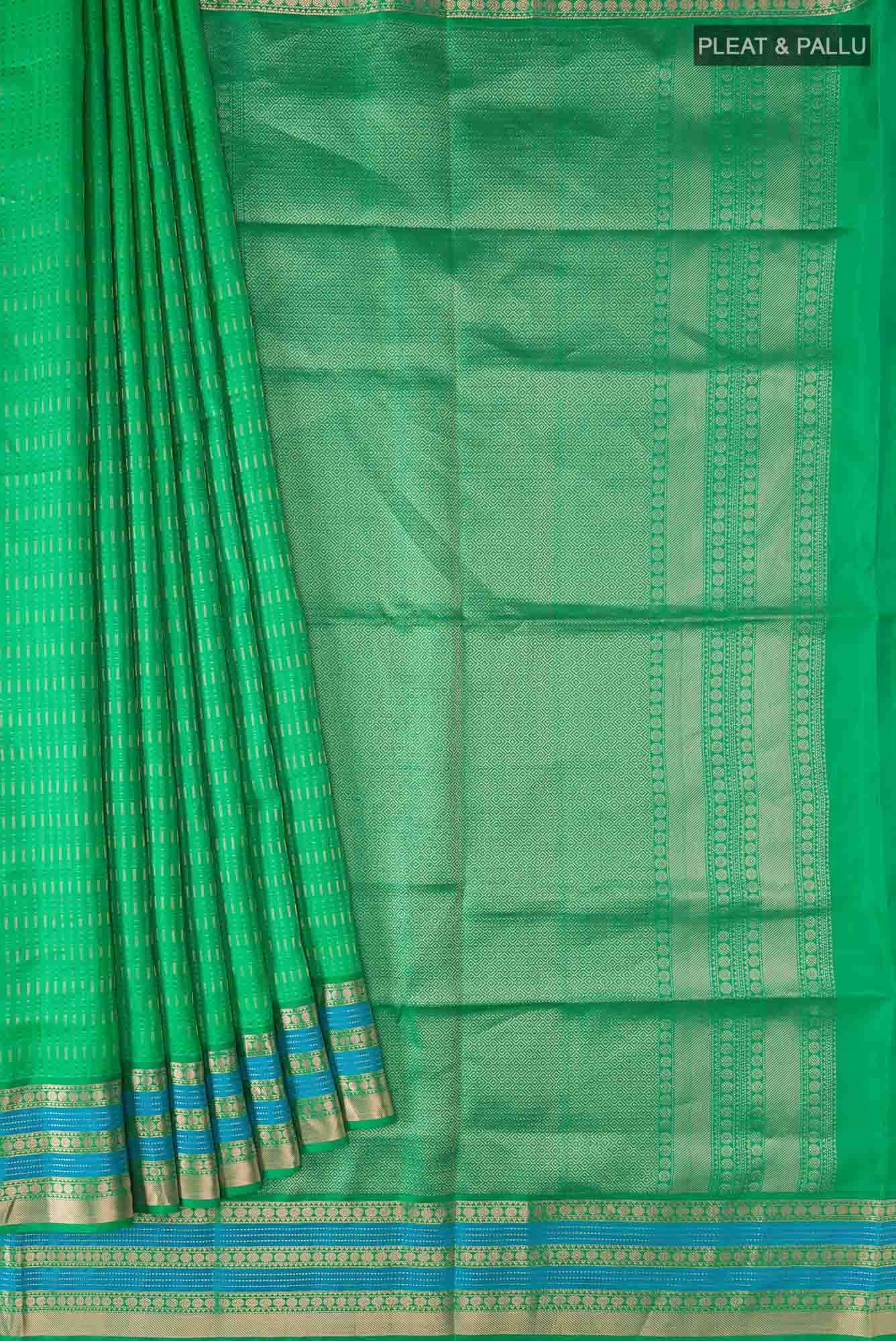 Green Soft Silk Saree - Image 2