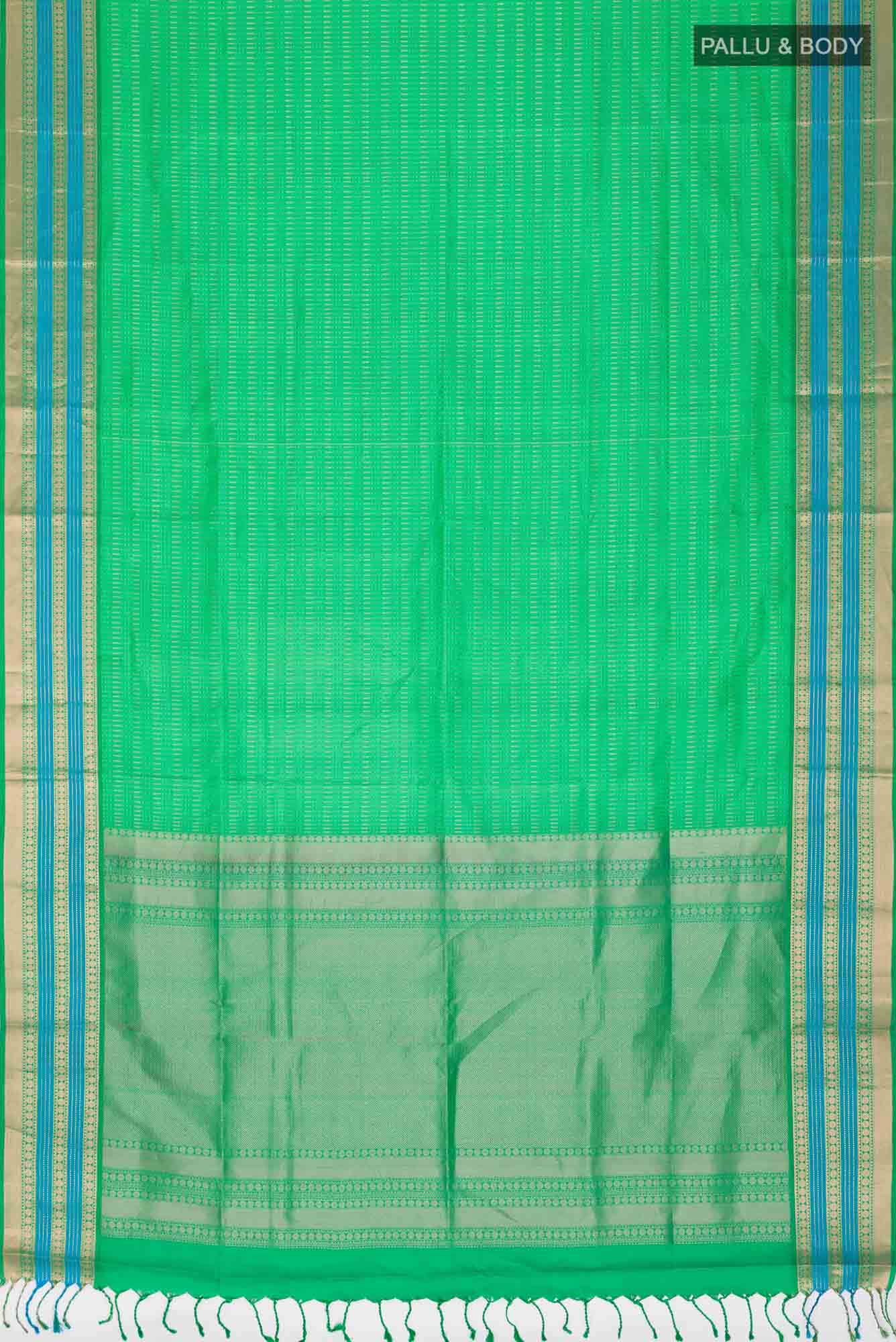 Green Soft Silk Saree - Image 4