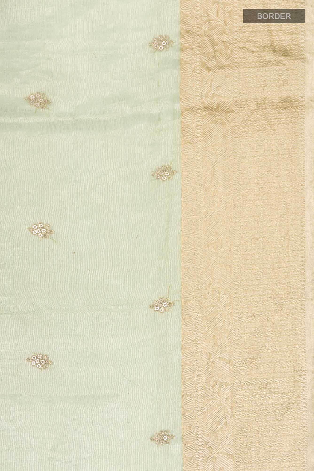 Green Tissue Silk Saree - Image 4