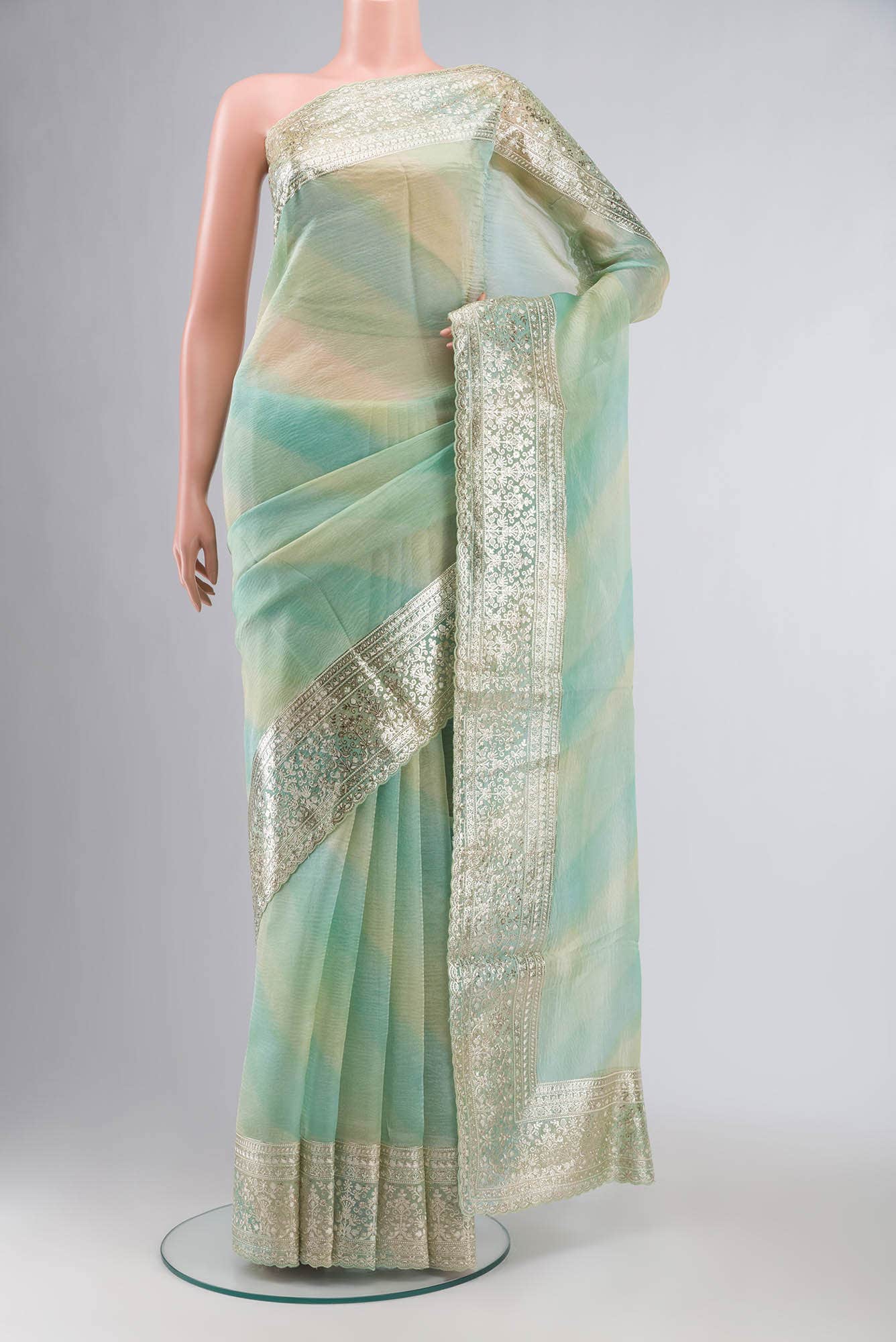 Multi Color Organza Silk Saree