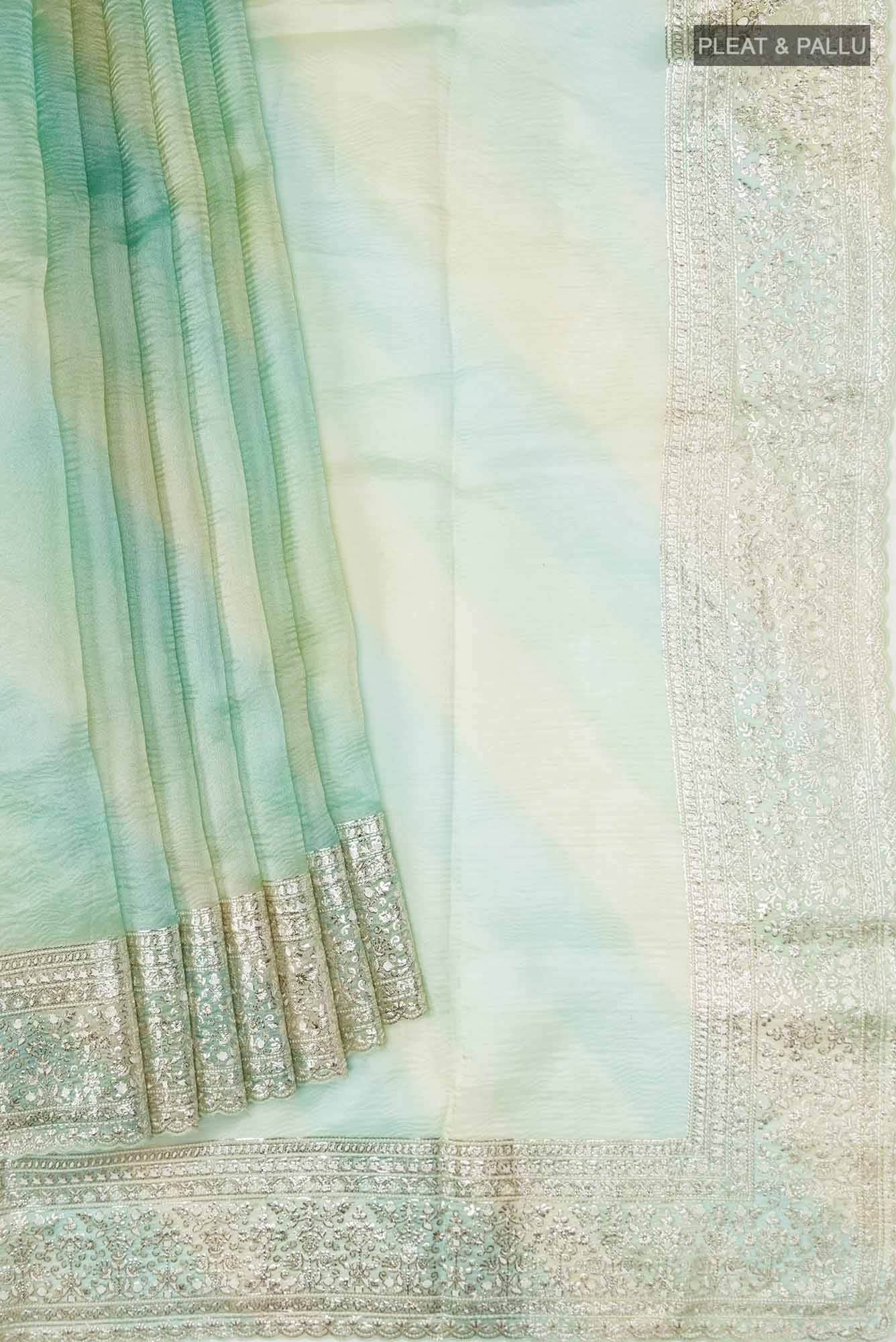 Multi Color Organza Silk Saree - Image 2