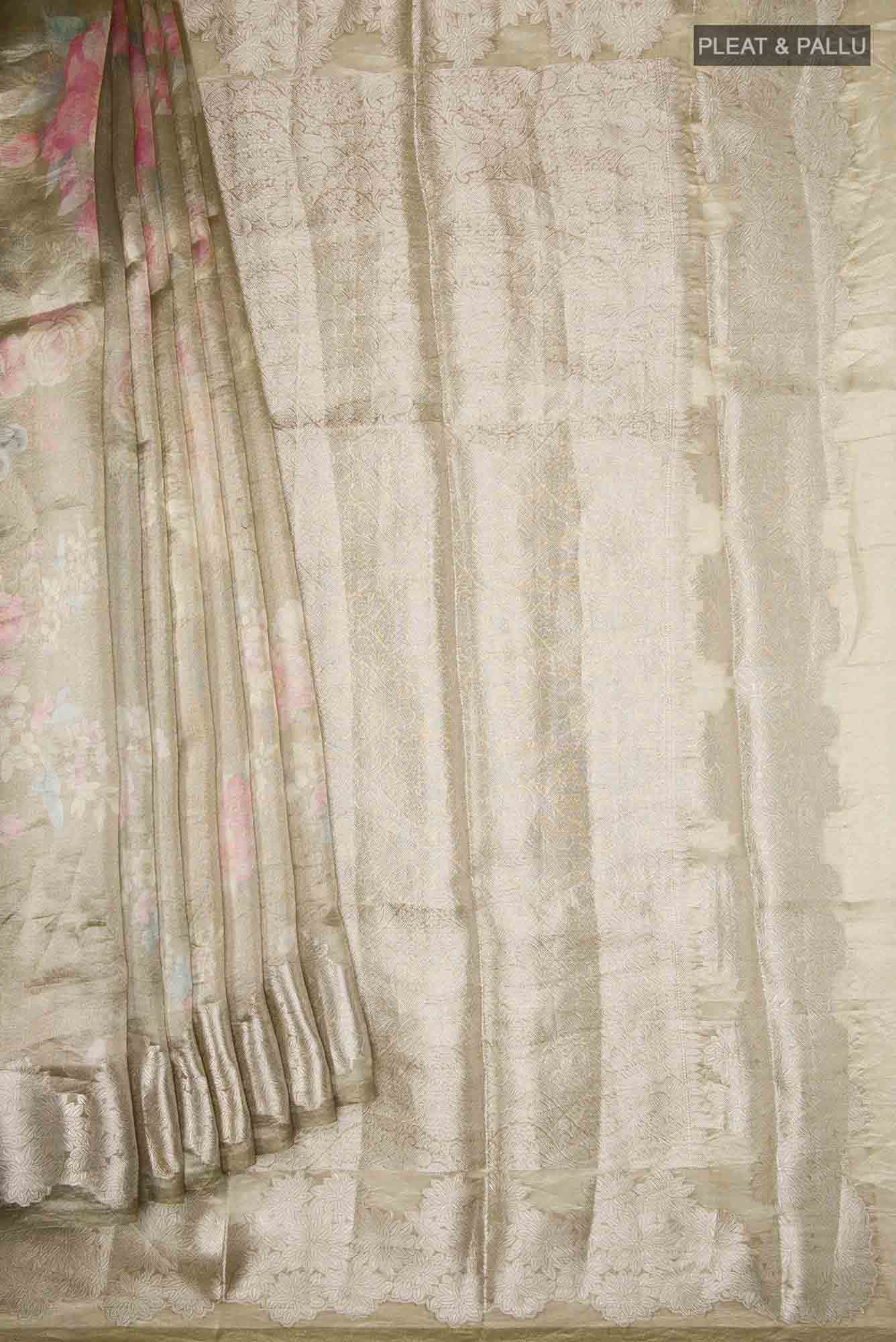 Green Tissue Silk Saree - Image 7
