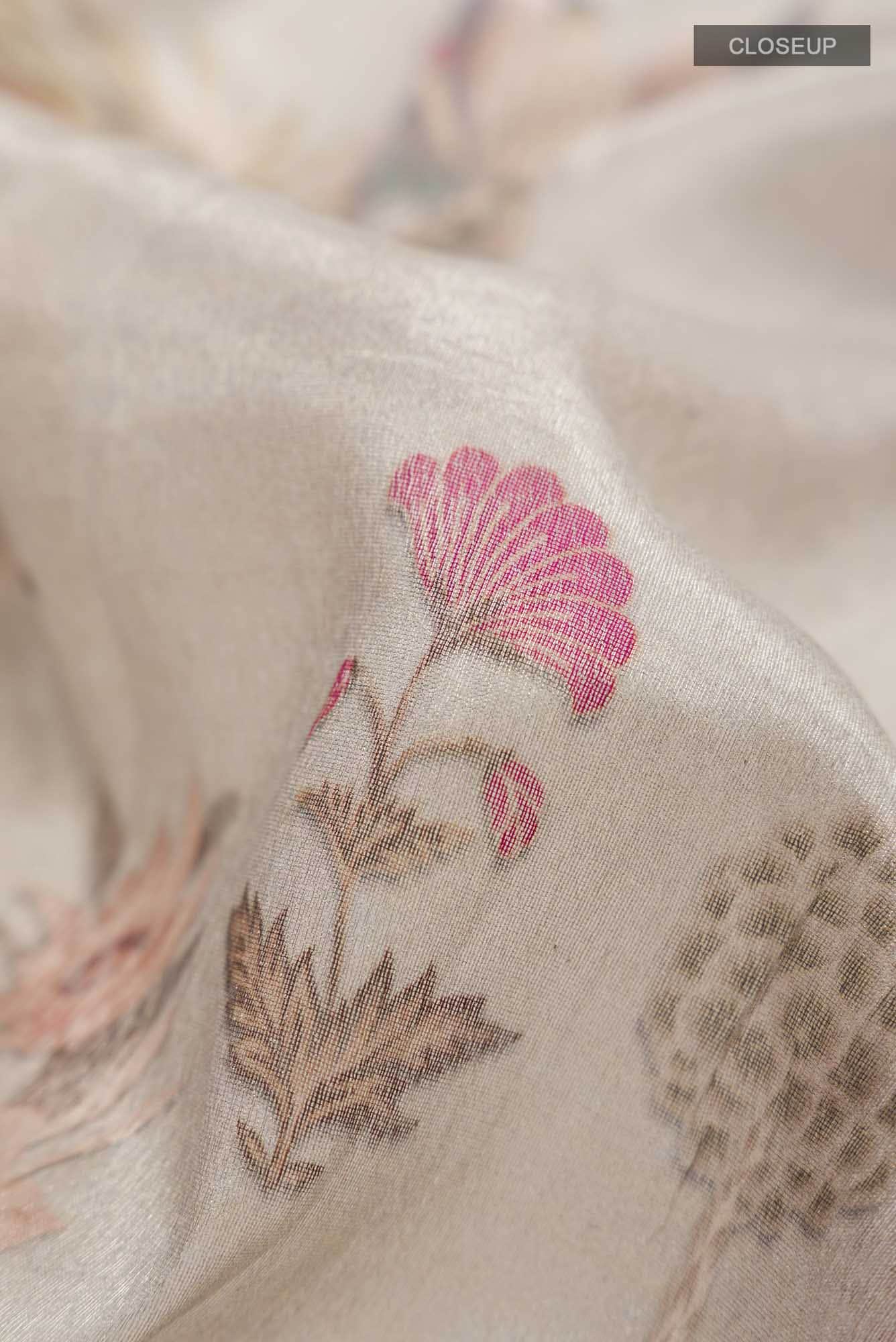 Grey Organza Silk Saree - Image 2