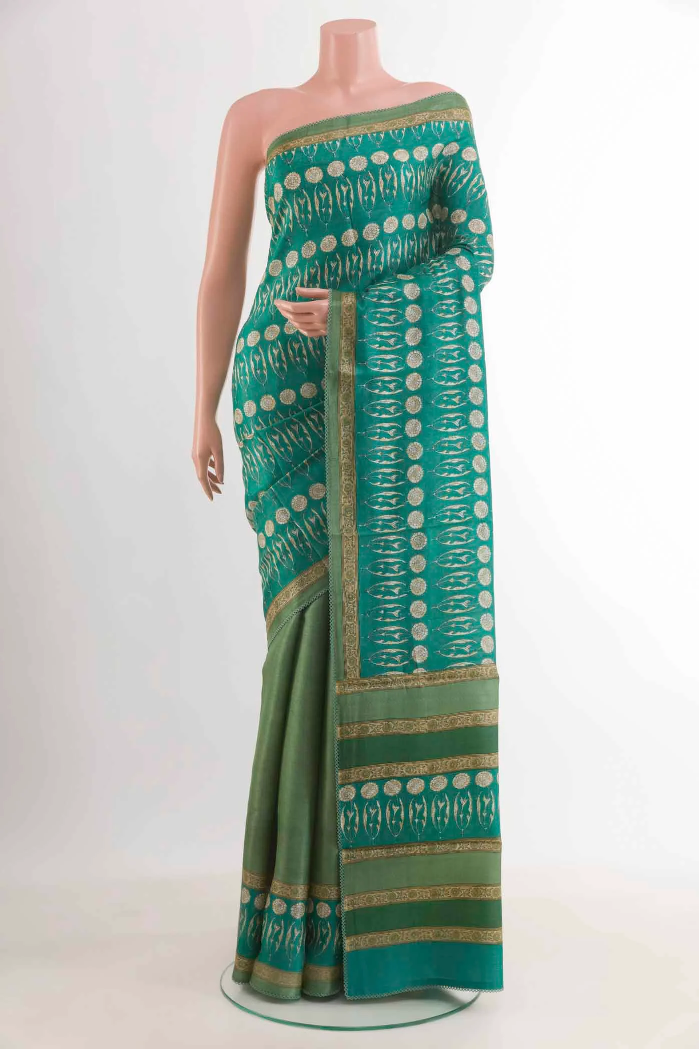 Multi Color Tussar Silk Saree