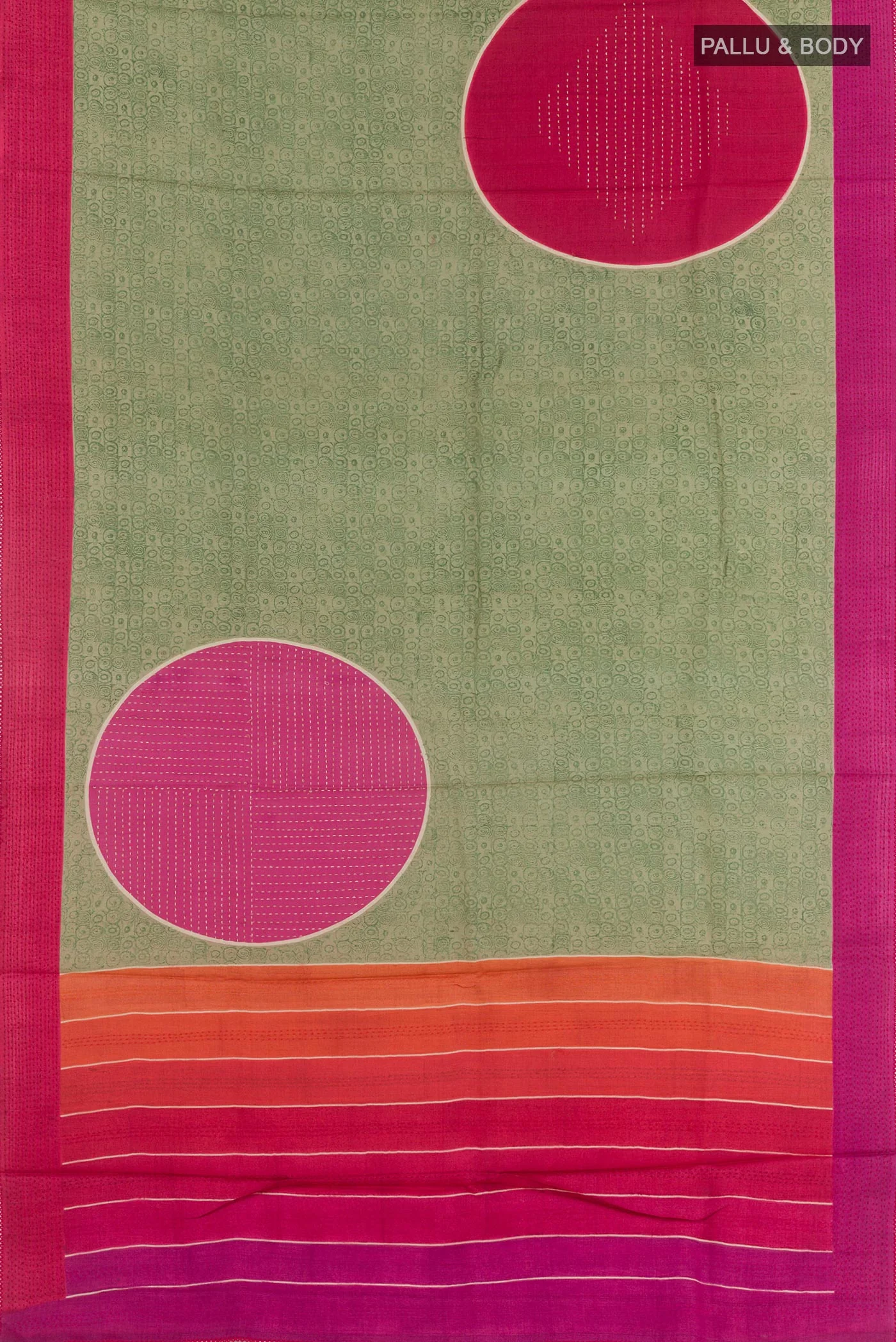 Green Tussar Silk Saree - Image 3