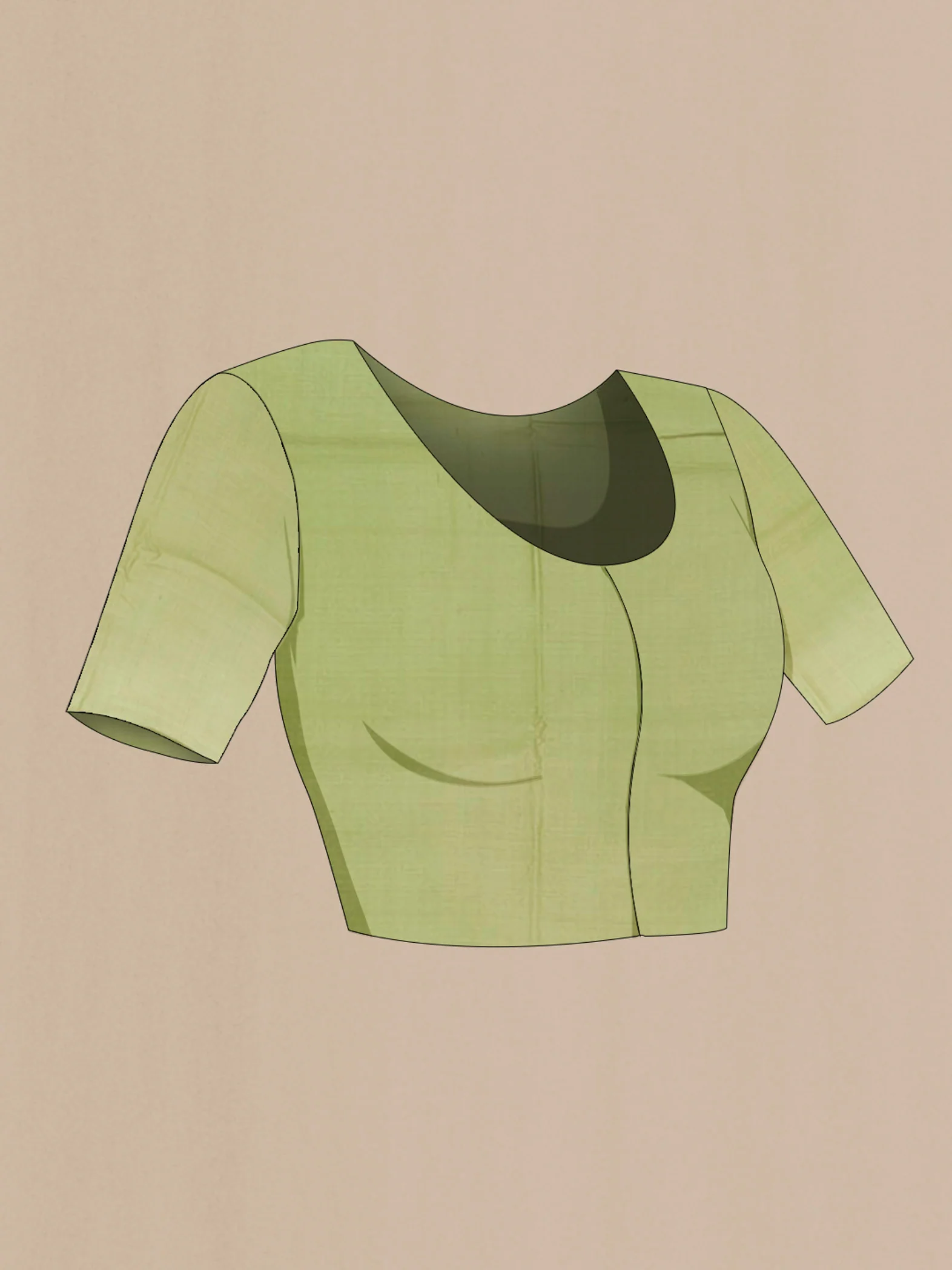 Light Green Tussar Silk Saree - Image 2