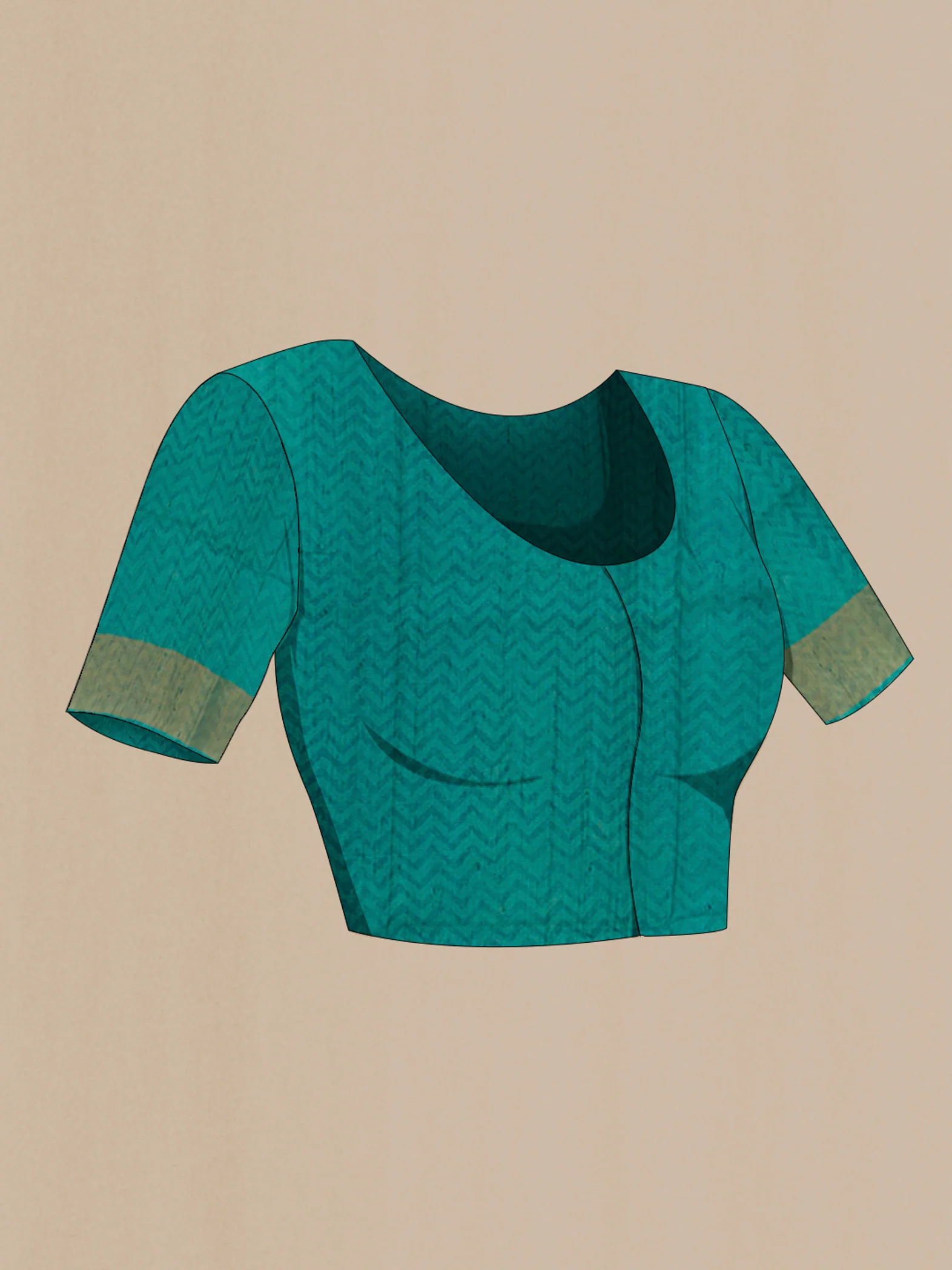 Green Tussar Silk Saree - Image 2