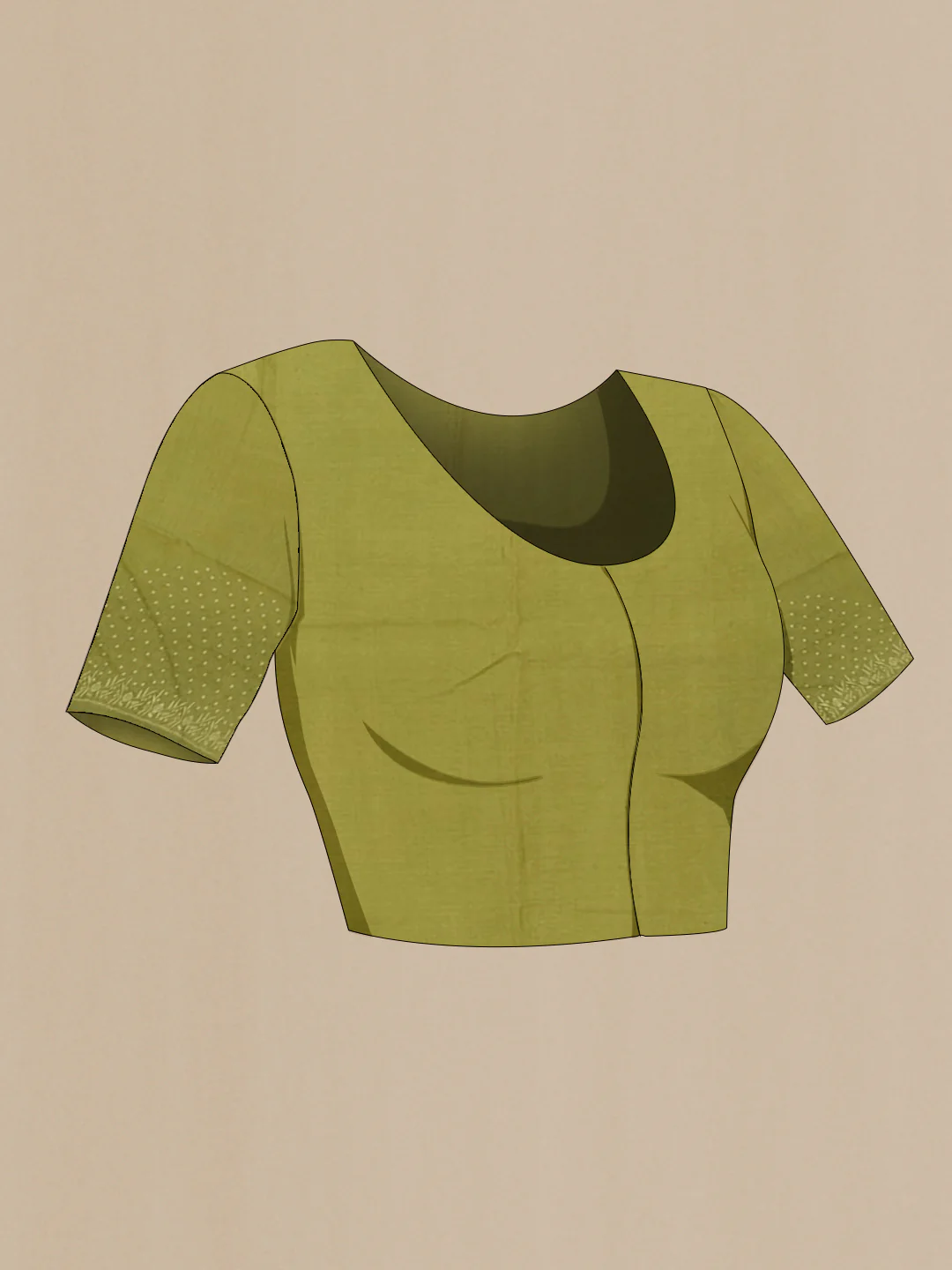 Green Tussar Silk Saree - Image 2