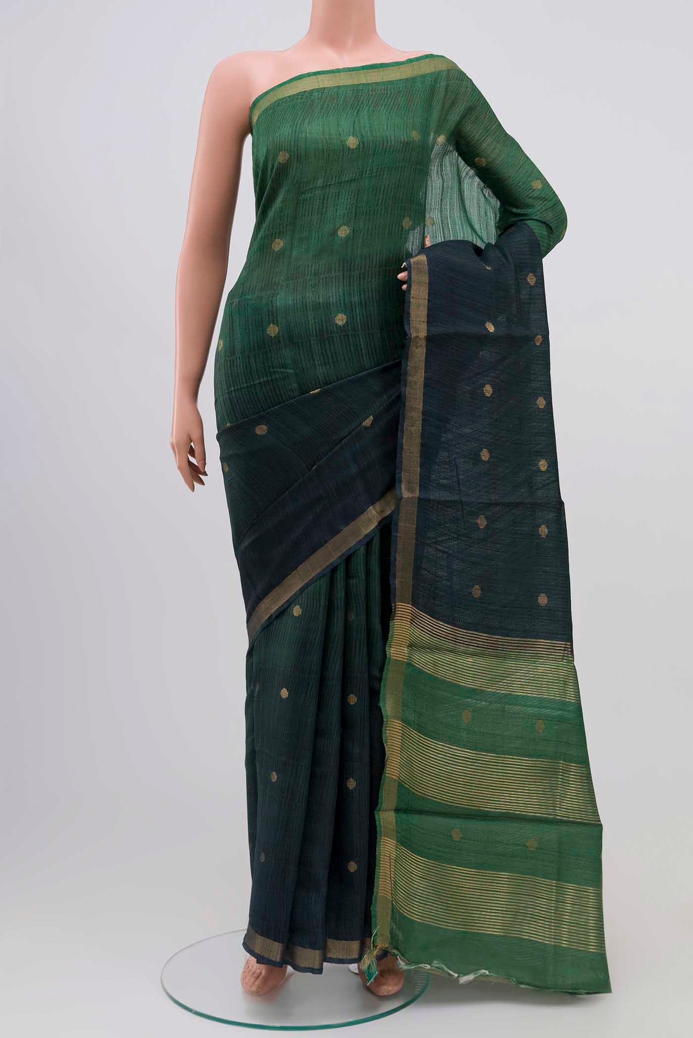 Green Tussar Silk Saree