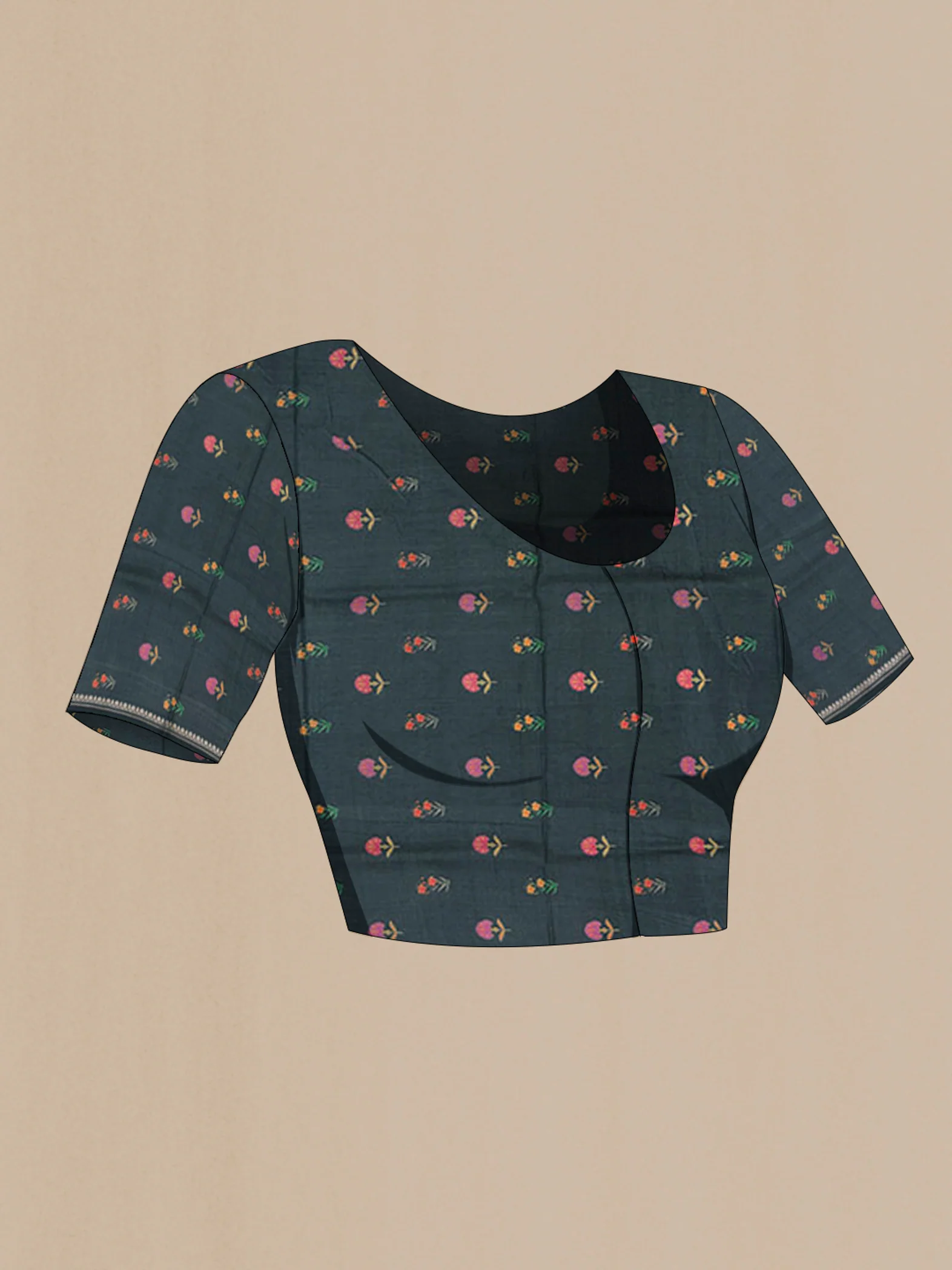 Davys Grey Tussar Silk Saree - Image 4